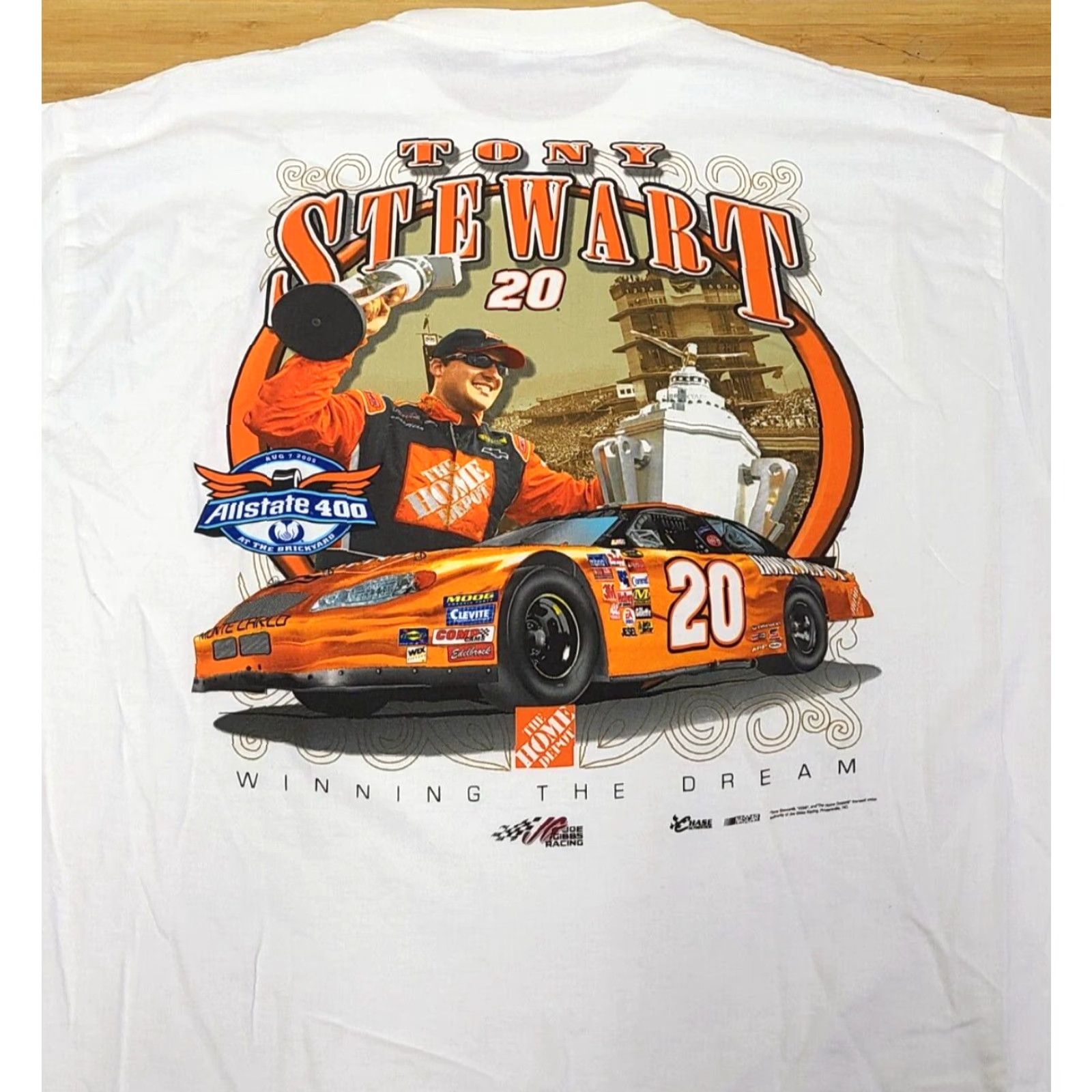 Chase Authentics Tony Stewart Chase Authentics Shirt Racing 2005 Brickyard Dream White L Men Short Sleeve Cotton Graphic Print 2000s Size US L / EU 52-54 / 3 - 6 Thumbnail