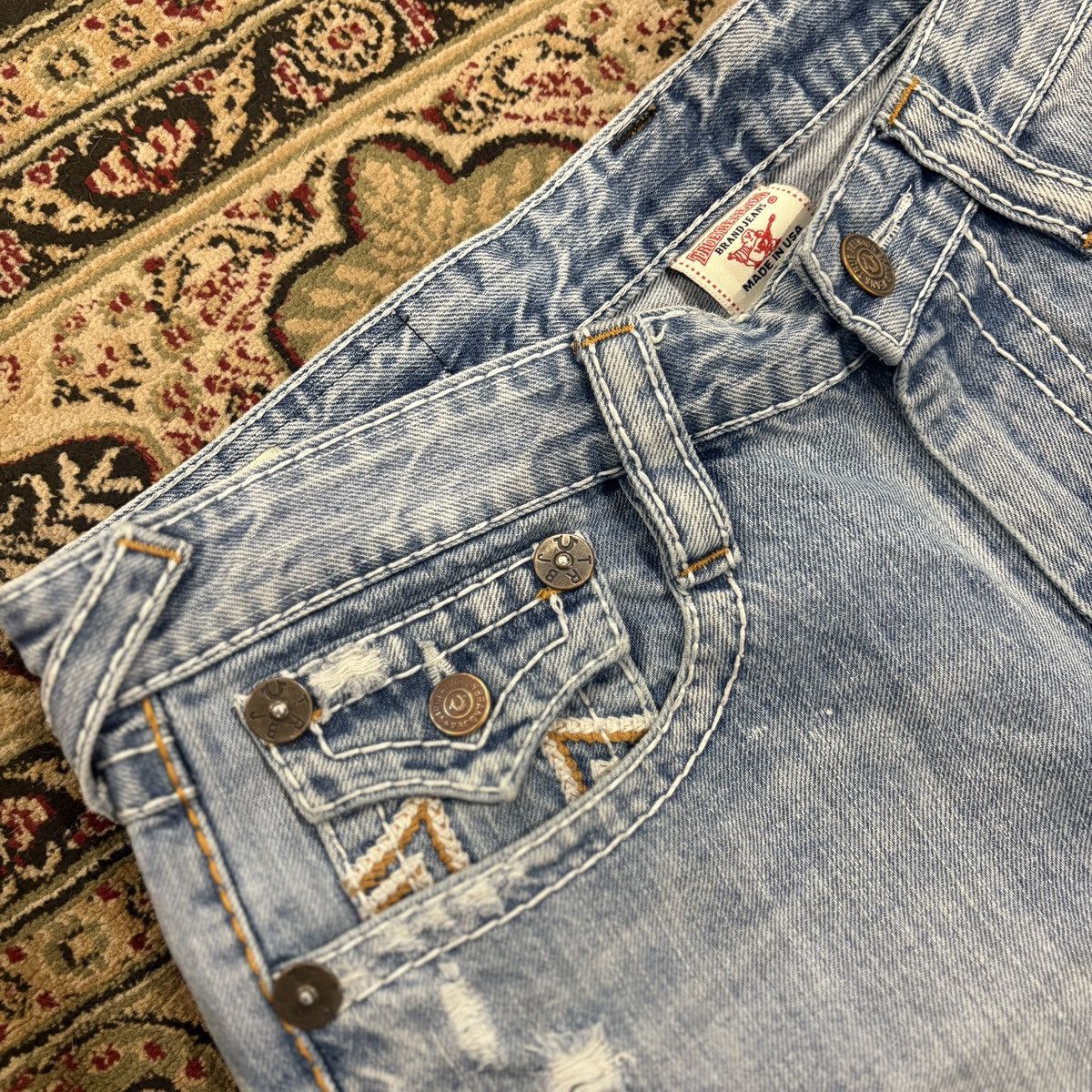 True Religion True Religion Rainbow Billy Ricky Relaxed Straight Jeans USA Size US 36 / EU 52 - 3 Thumbnail