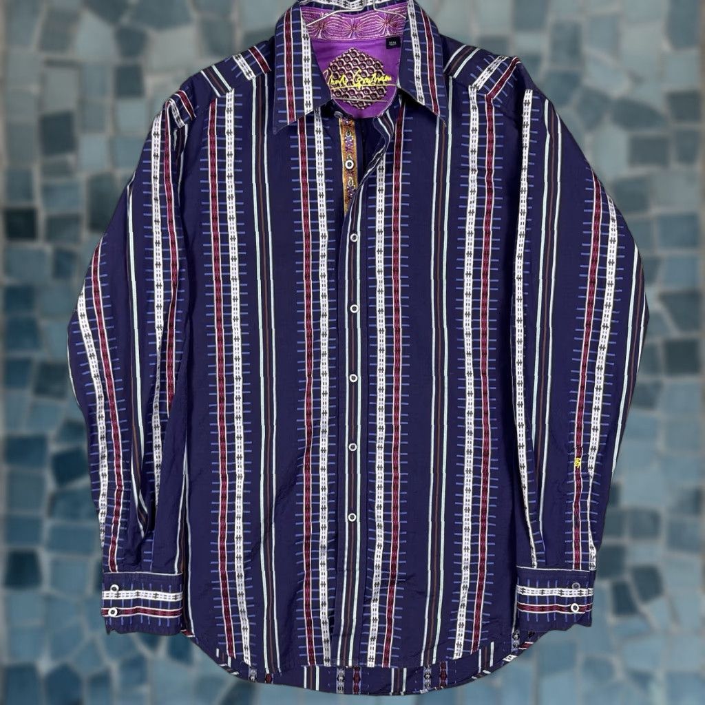 Robert Graham Robert Graham Shirt Mens M Geometric Abstract Modern Preppy Button-Up Long Sleeve Multipattern Multicolor Size US M / EU 48-50 / 2 - 1 Thumbnail