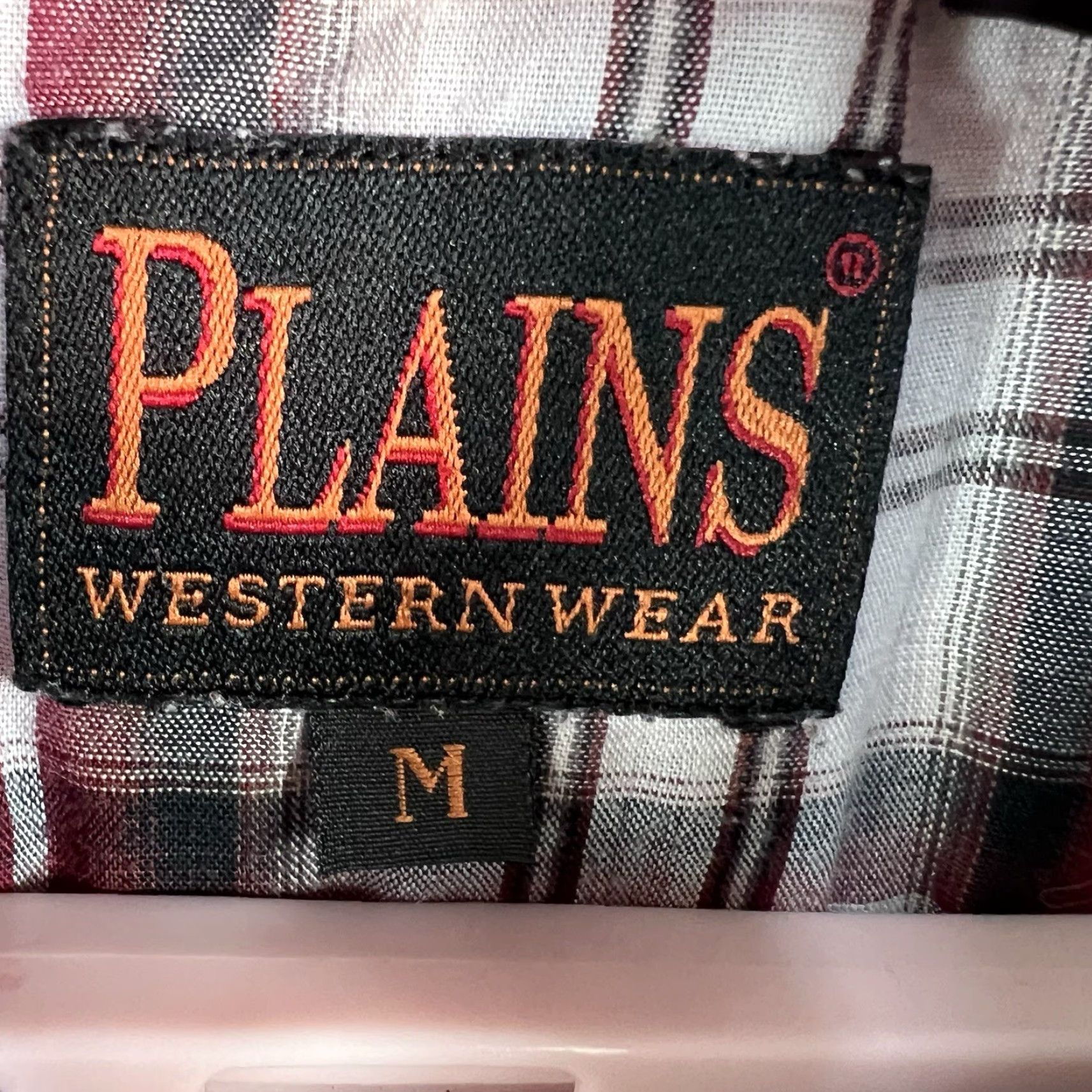 Vintage Plains Western Wear Shirt Mens Size M Maroon Long Sleeve Pearl Snap Checked Size US M / EU 48-50 / 2 - 6 Thumbnail