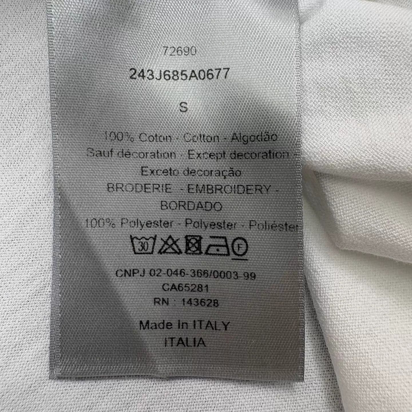 Dior Dior Logo & Rose Embroidered SS T S Italian Cotton Size US S / EU 44-46 / 1 - 7 Thumbnail