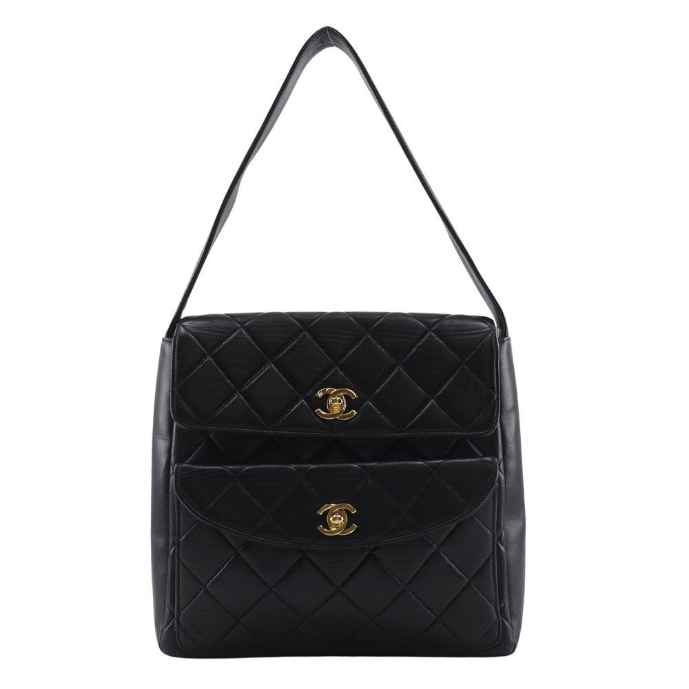 Chanel Chanel Chanel Double Coco Matelasse Lambskin Shoulder Bag Leather Shoulder Bag Size ONE SIZE - 1 Thumbnail