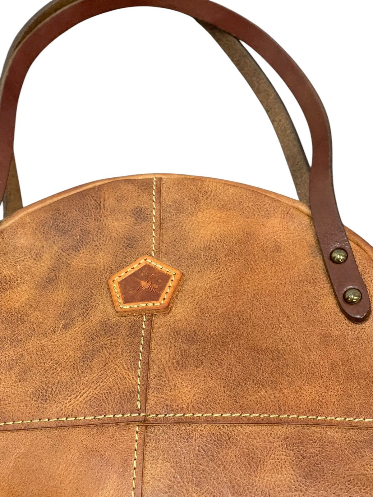 Comme des Garcons × Stussy Full Leather Patina Ain Soph Circle Hand Bag 1🟩2 Size ONE SIZE - 9 Thumbnail