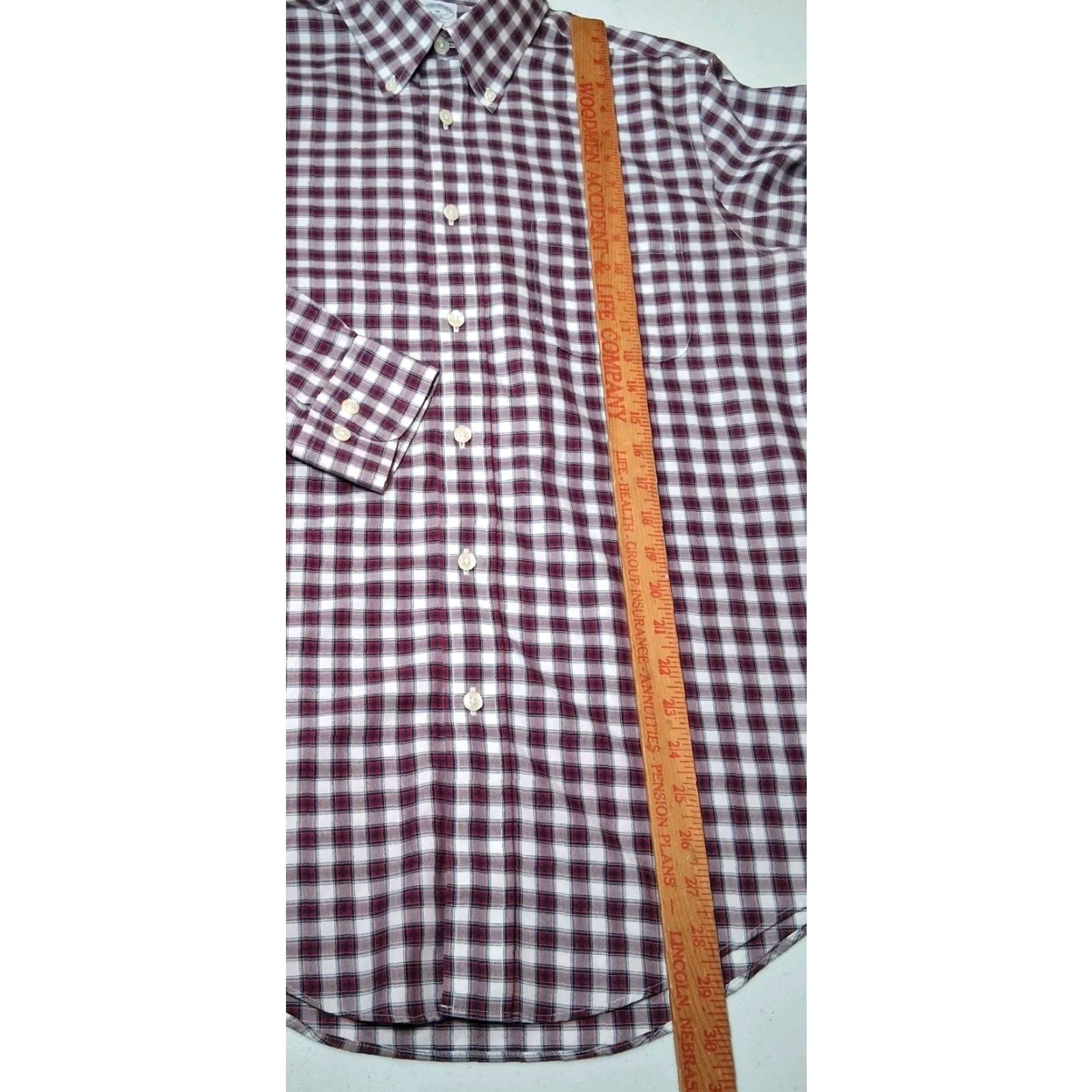 Brooks Brothers Brooks Brothers Shirt Men Meidum Regent Fit White Red Blue Plaid Button Down Size US M / EU 48-50 / 2 - 6 Thumbnail
