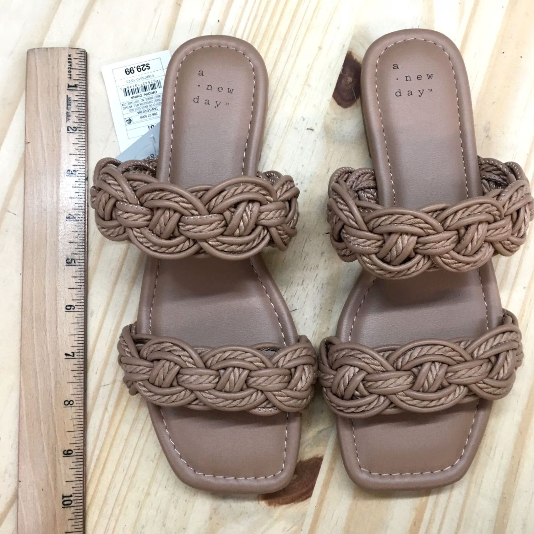 Vintage A New Day Sandal Womens 6.5 Brown Sarafina Braided Slip On Casual Leather NEW Size US 7 / IT 37 - 5 Thumbnail