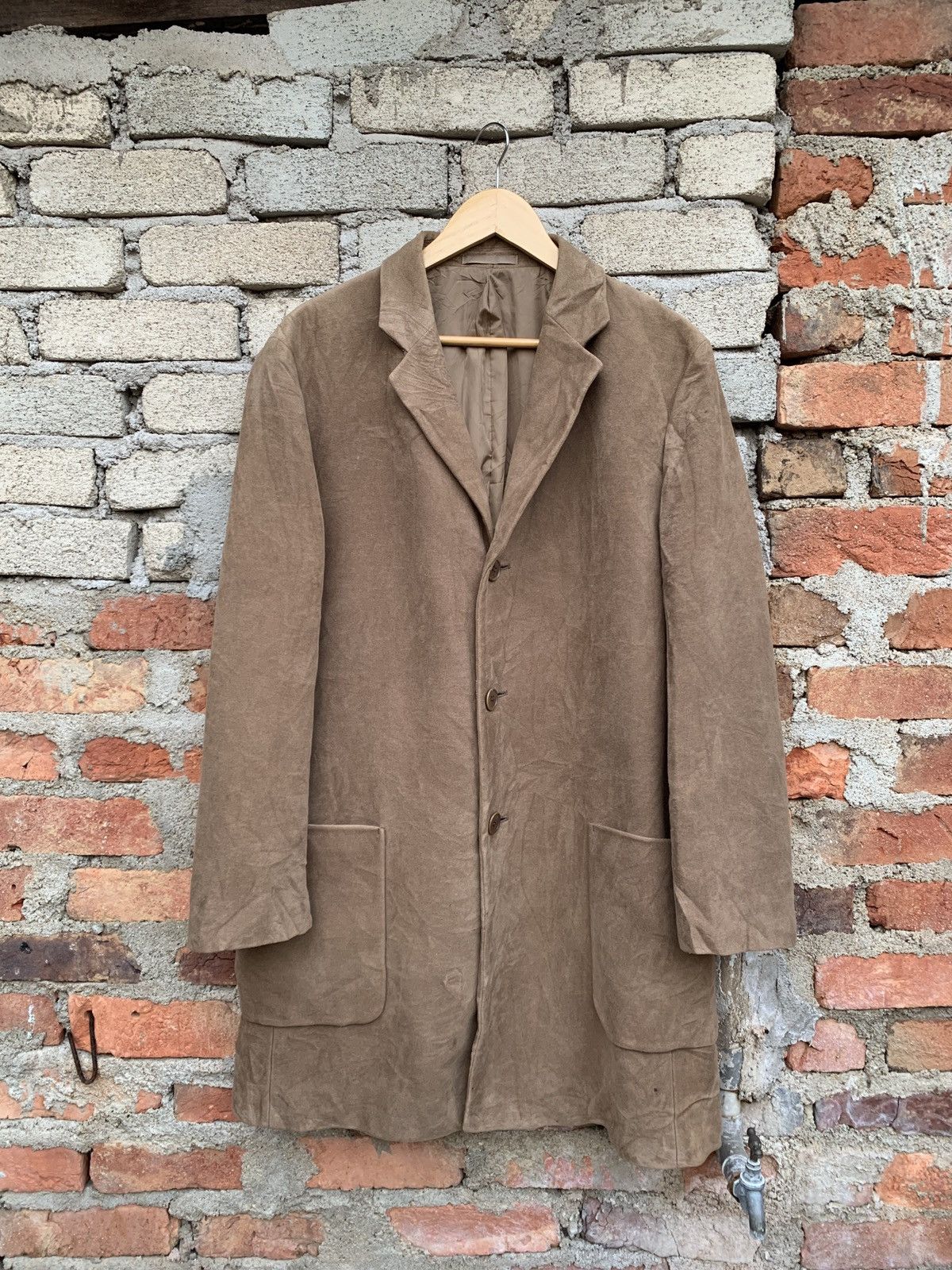 image of Calvin Klein Wool Coat in Brown, Men's (Size Medium)