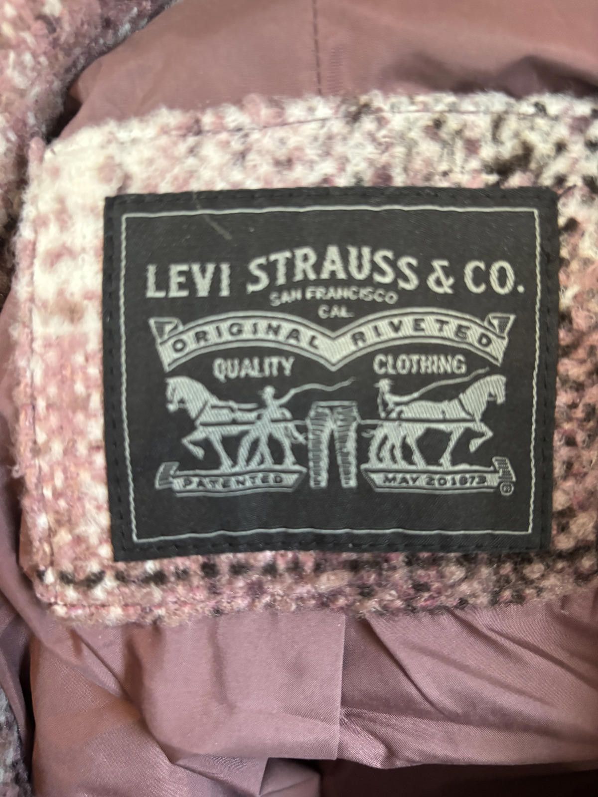 Other Cottage Core Levi's Pink and Black Plaid Wool Jacket Size M / US 6-8 / IT 42-44 - 3 Thumbnail