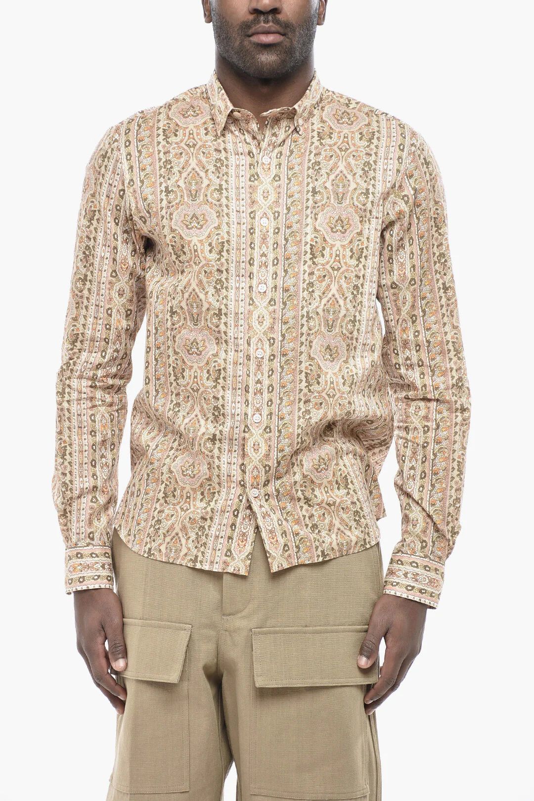 Valentino og1mm0426 Cotton Button-Down Shirt in Multicolor Size US XXS / EU 40 - 1 Thumbnail