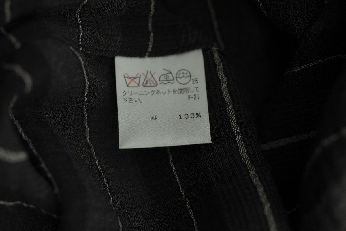 Issey Miyake Issey Miyake Permanente SS97 Sheer Striped Linen Wrap Shirt Size M / US 6-8 / IT 42-44 - 9 Thumbnail