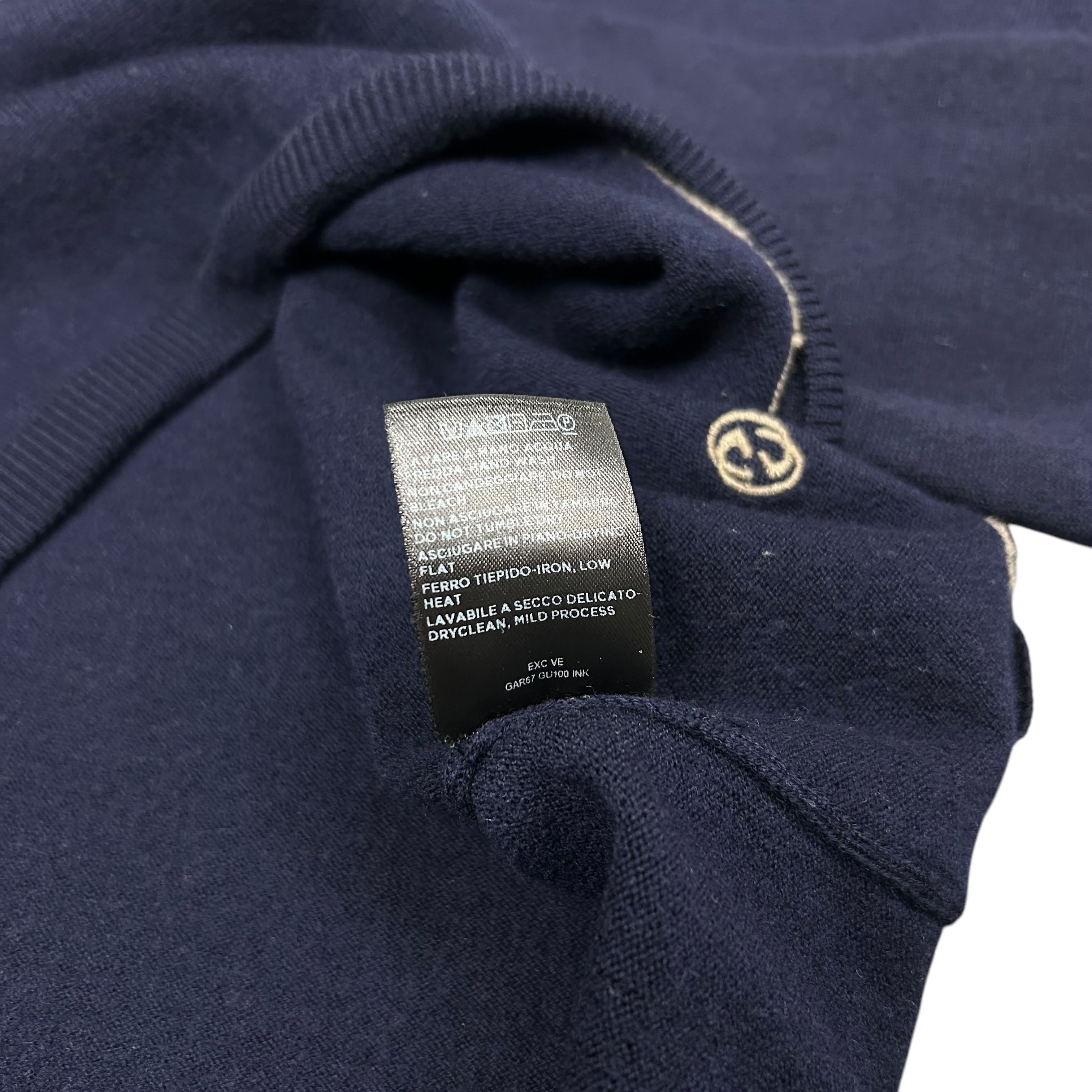 Gucci Gucci Pure Wool V-Neck Navy Blue Pullover Sweater XL Size US XL / EU 56 / 4 - 8 Thumbnail