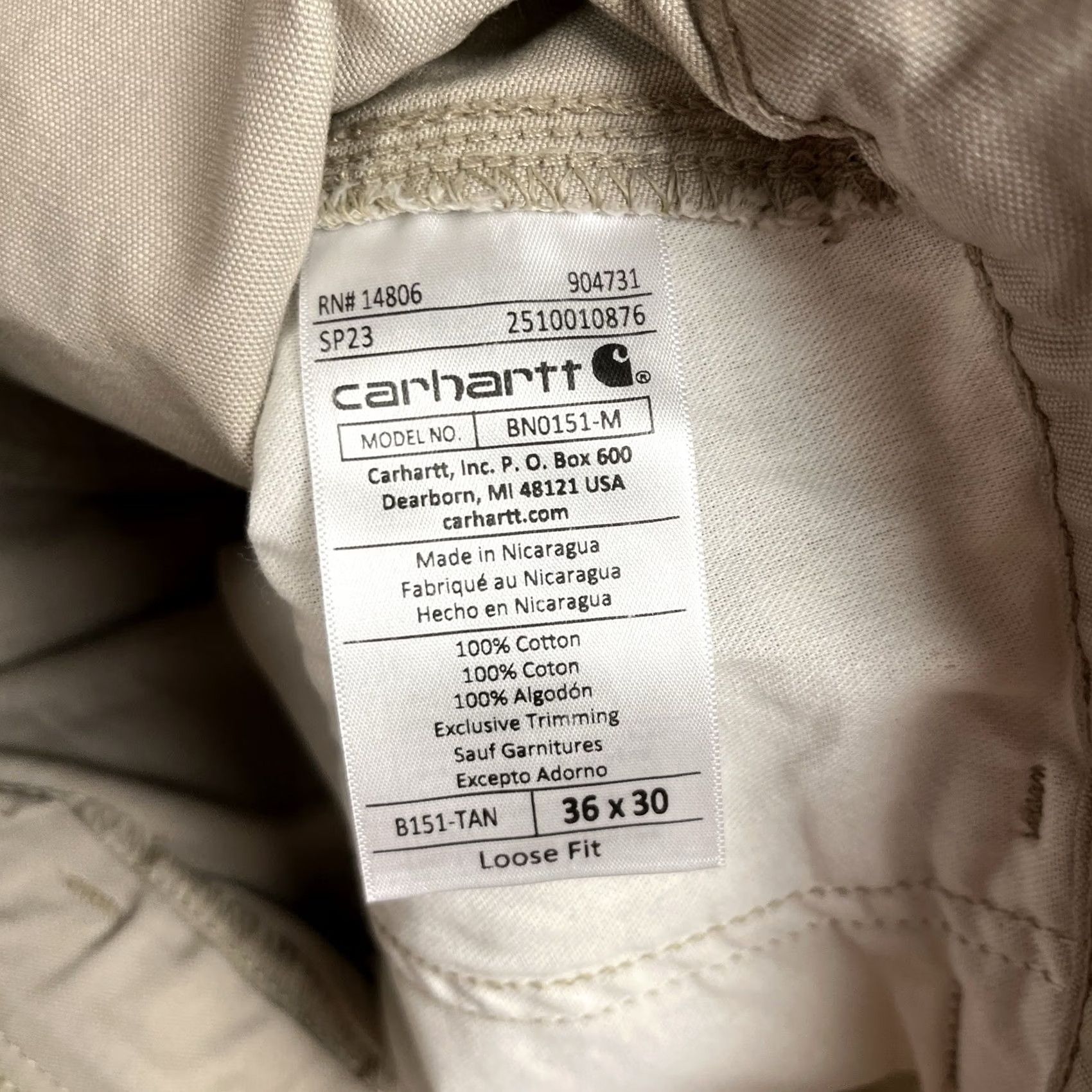 Carhartt Carhartt BN0151-M Work Pants Tan Canvas Utility Pant Mens 36x30 - High Rise Size US 36 / EU 52 - 7 Thumbnail