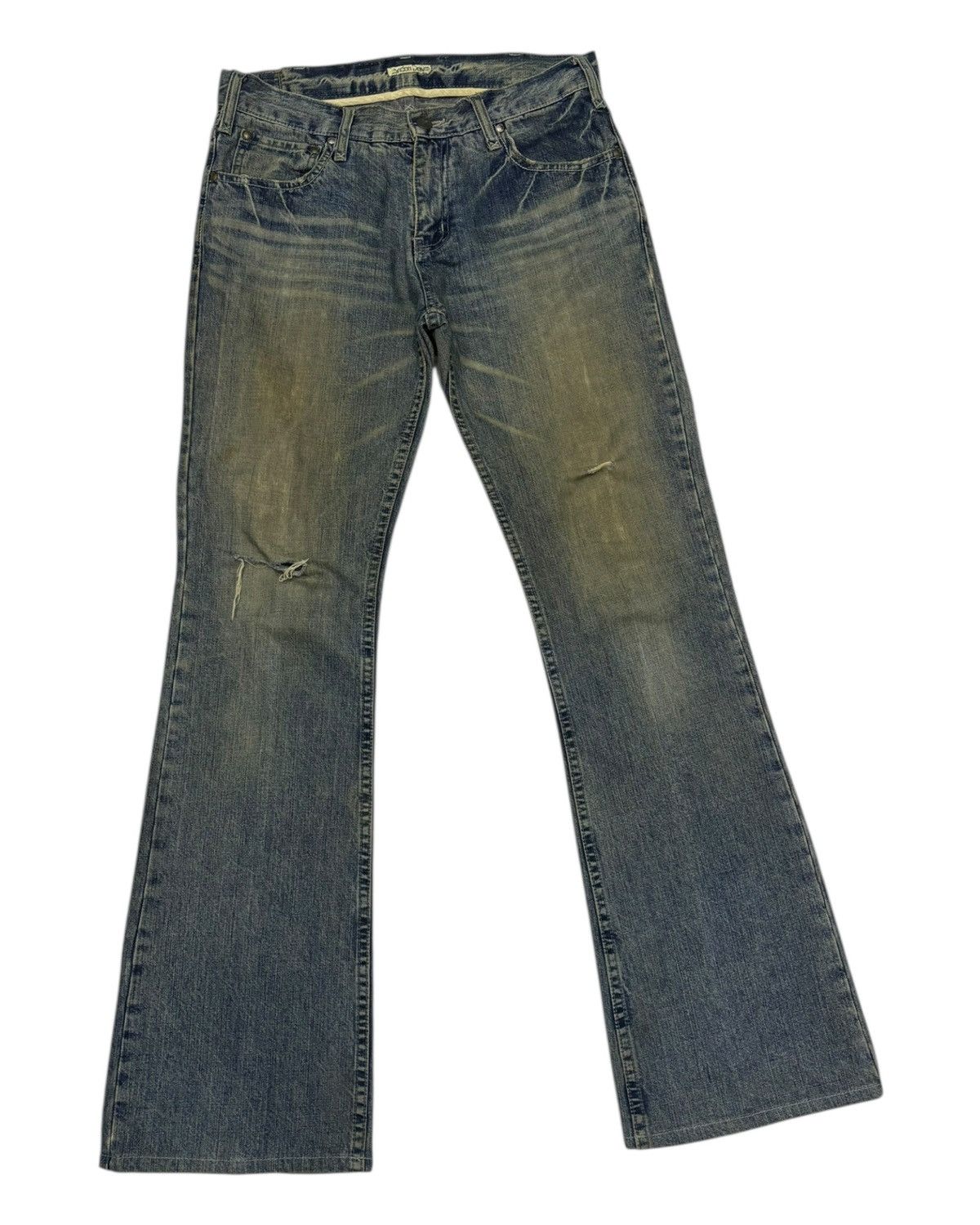 14th Addiction × If Six Was Nine × Kapital FLARE RUSTY LONDON DENIM MUD WASH FLARED JEANS Size US 31 - 3 Thumbnail