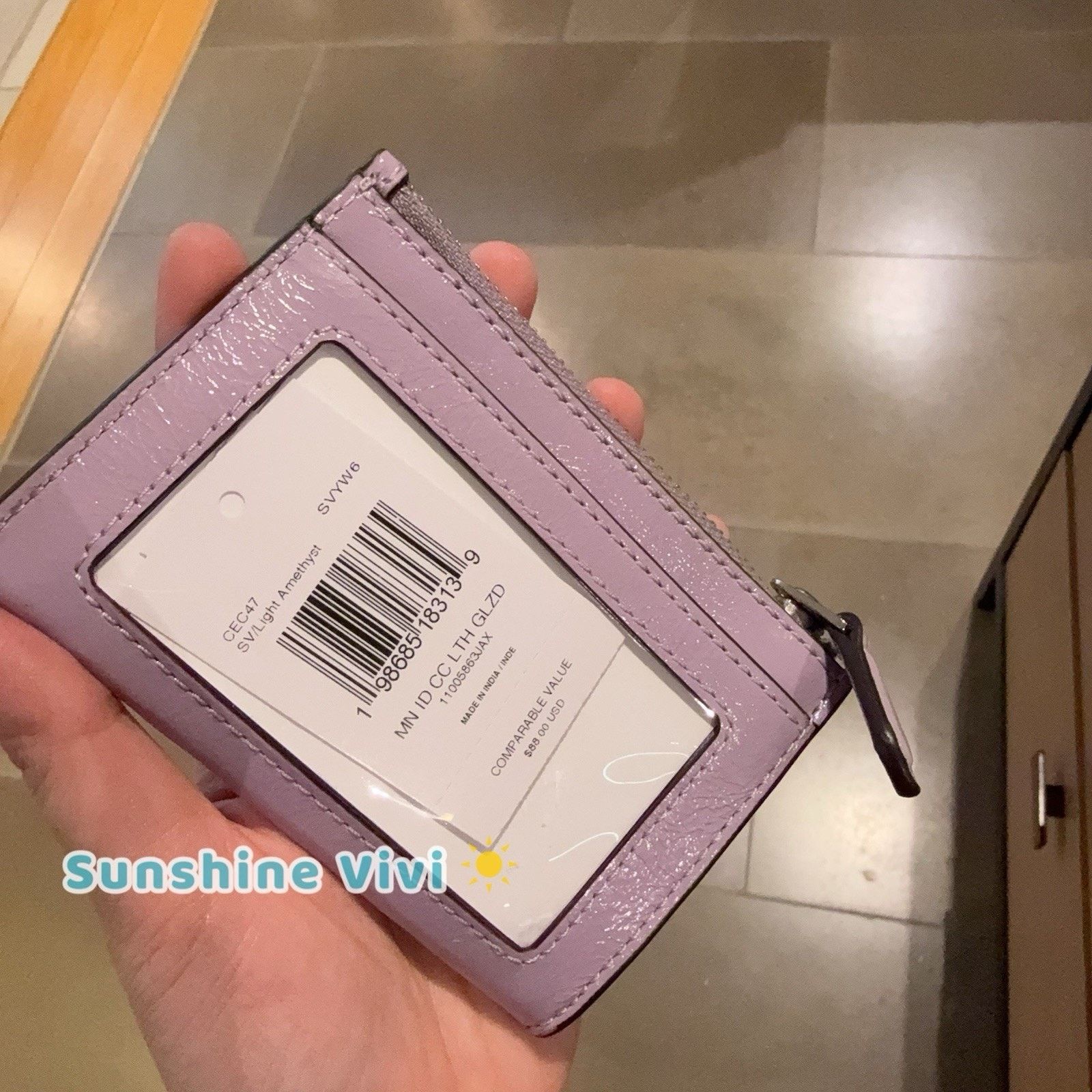 Coach NWT Coach Mini Skinny Id Case leather CEH41 light Amethyst Size ONE SIZE - 4 Thumbnail