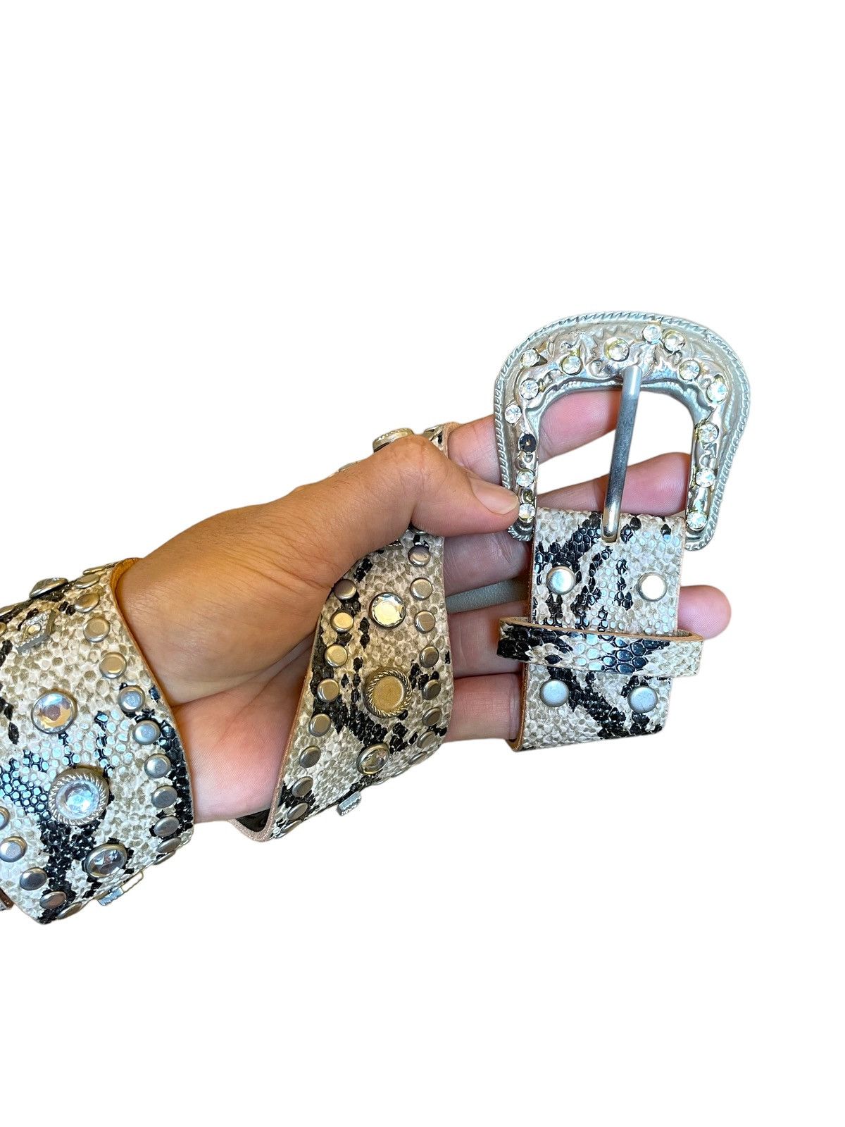Hysteric Glamour × Tornado Mart Vintage Hysteric Style Studded Rhinestones Snake Skin Belt Size ONE SIZE - 3 Thumbnail