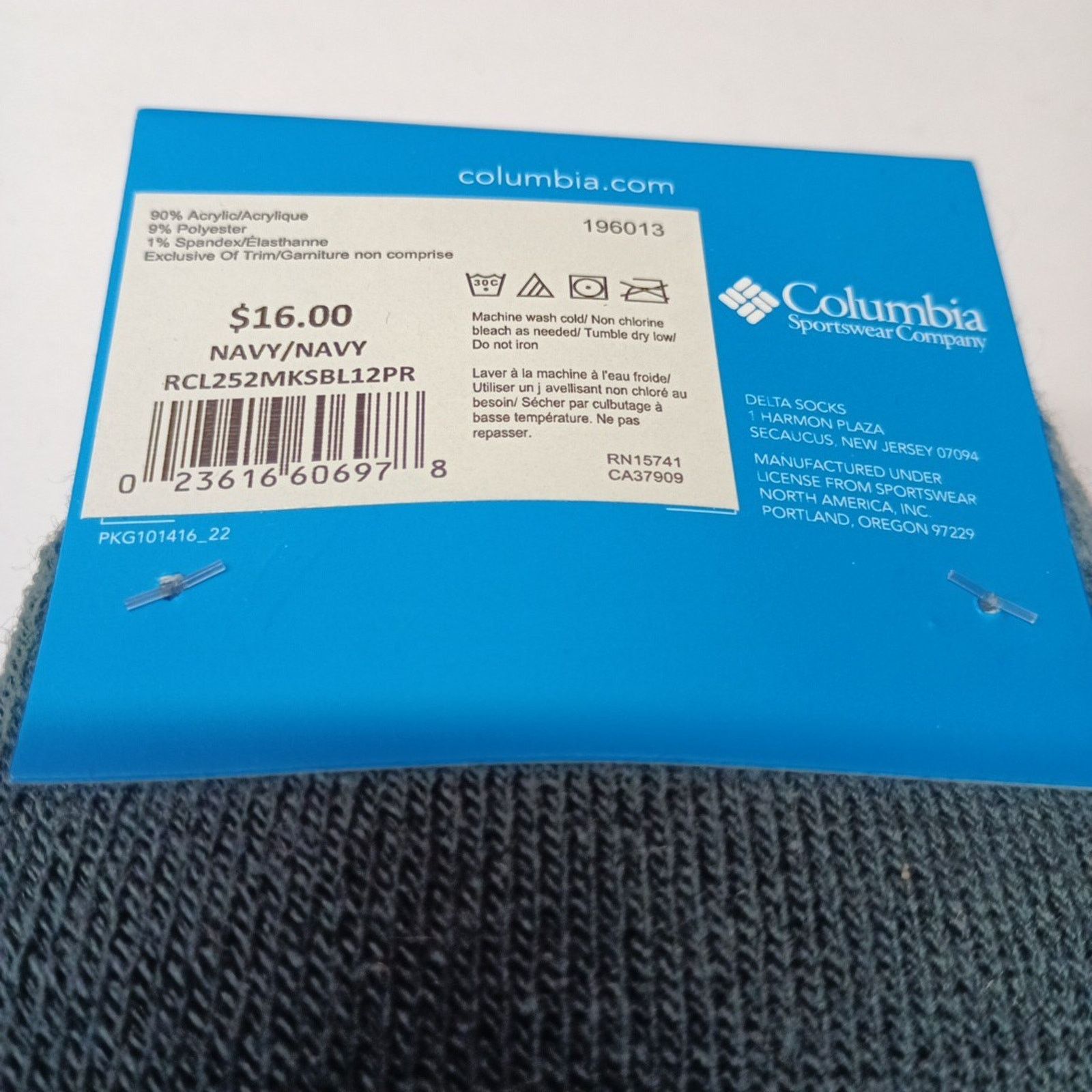 Columbia Columbia Men's 2 Pack Crew Socks Fleece Men’s Size 6-12 Navy Size ONE SIZE - 4 Thumbnail