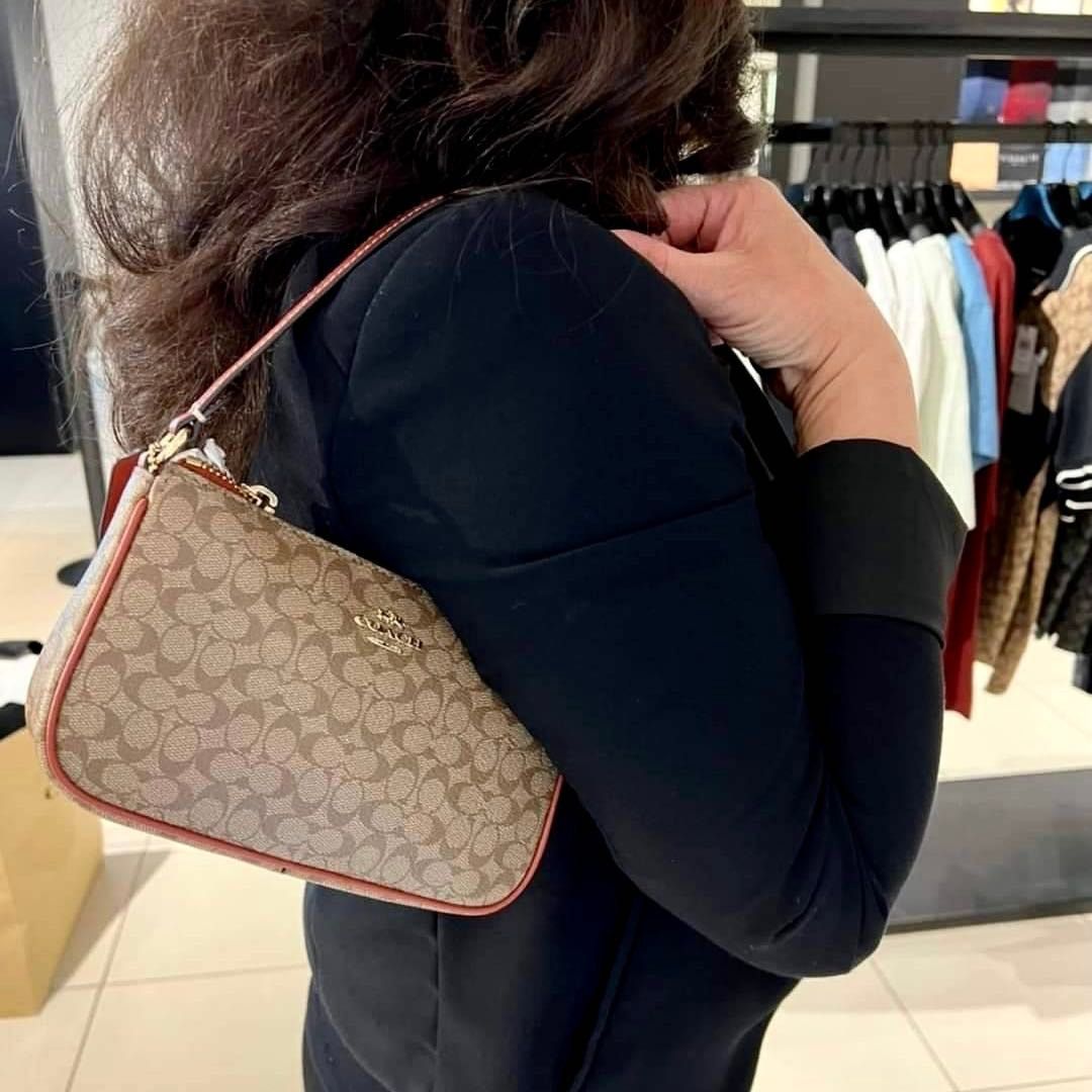 image of Coach Ce698 Nolita 19 In Colorblock Signature Canvas in Brown, Women's