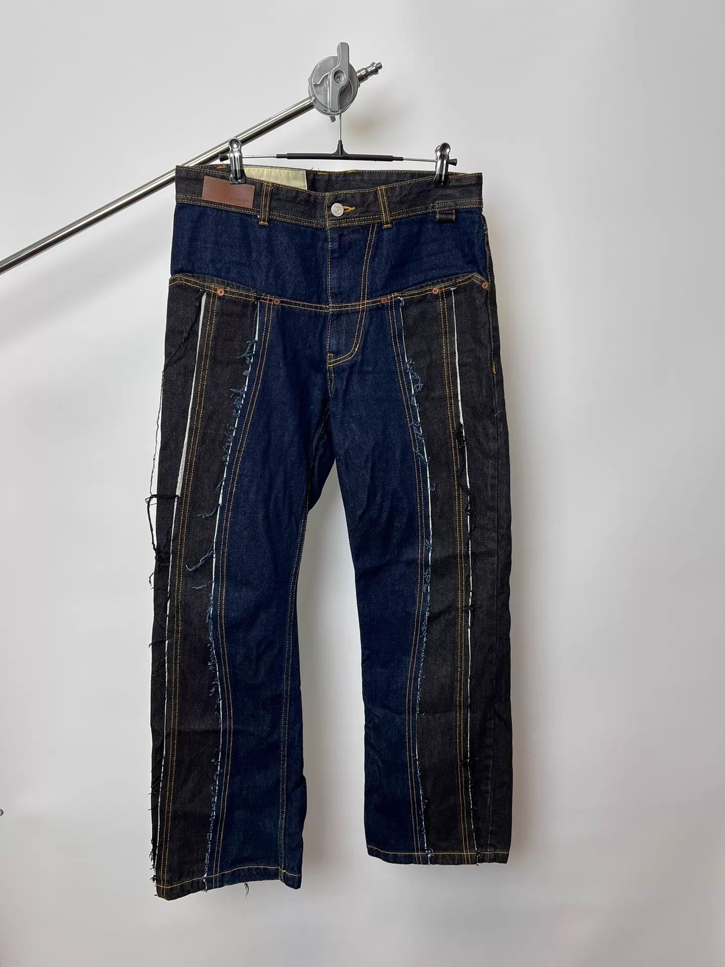 Andersson Bell Andersson Bell Colorblock Ripped Tassel Orange Jeans Size US 31 - 1 Thumbnail