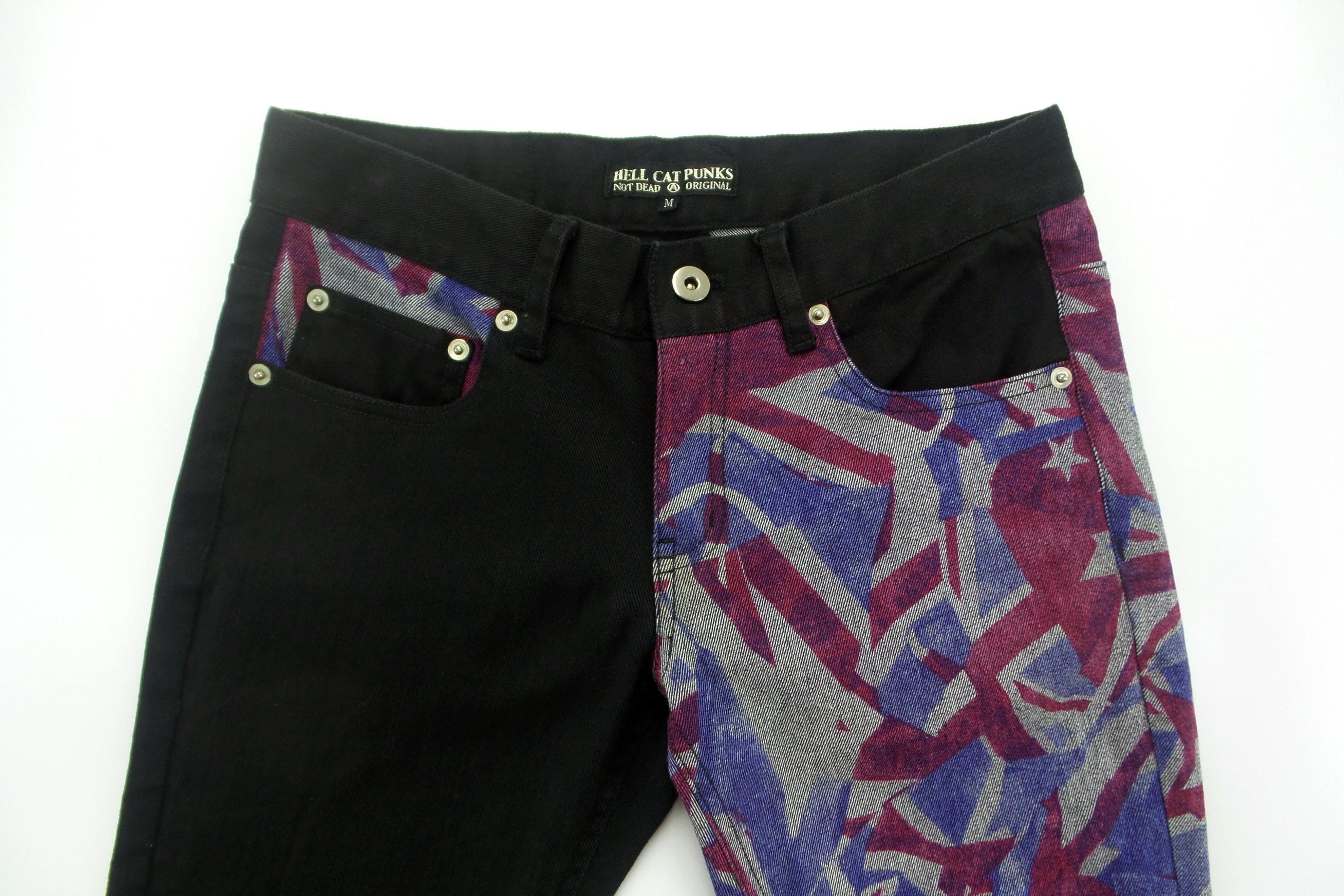 Japanese Brand Hell Cat Punks British Flag Skinny Jeans W14xL37 Size US 28 / EU 44 - 2 Thumbnail