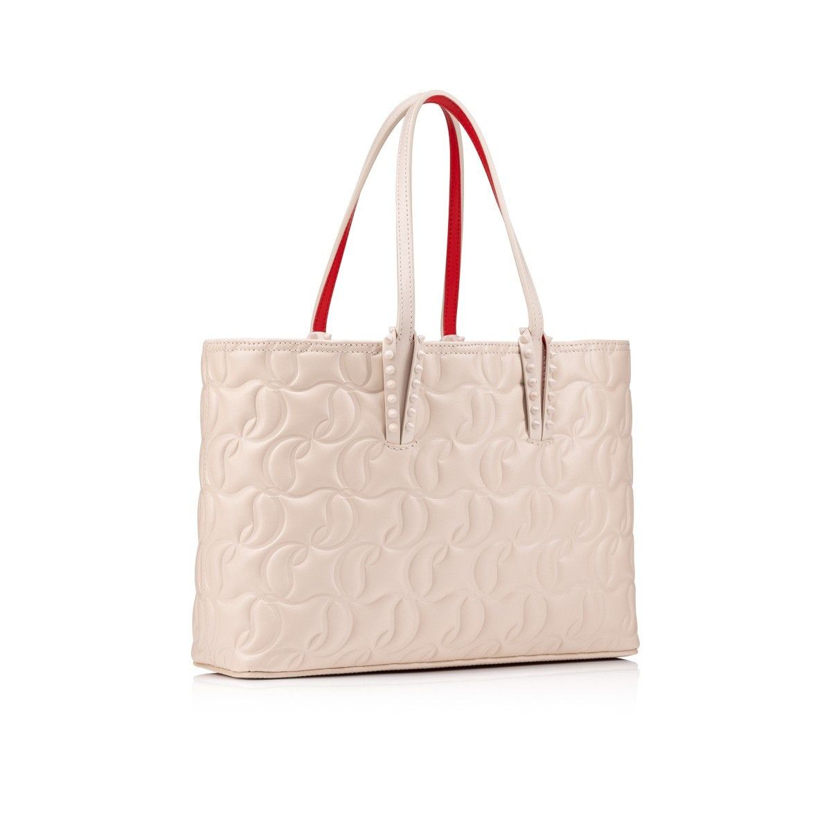 Christian Louboutin oc11z0525 Cabata Small Nappa Embossed CI Mono in Beige Size ONE SIZE - 2 Thumbnail