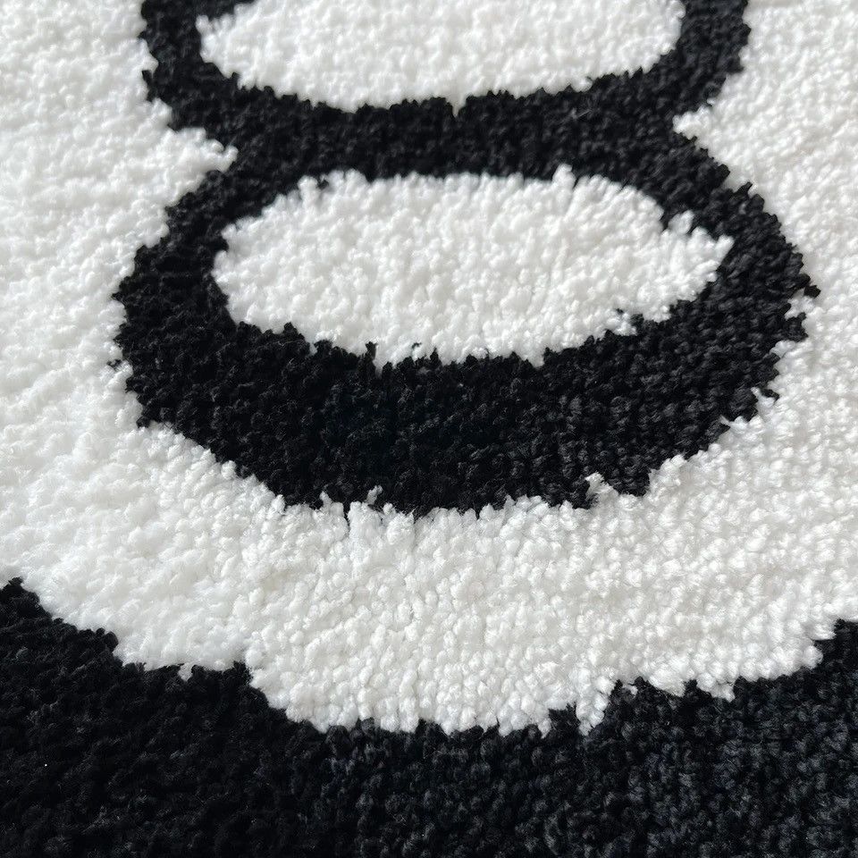 Japanese Brand Black 8 BALL rugs Soft Tufted Rug Cute Size ONE SIZE - 5 Thumbnail