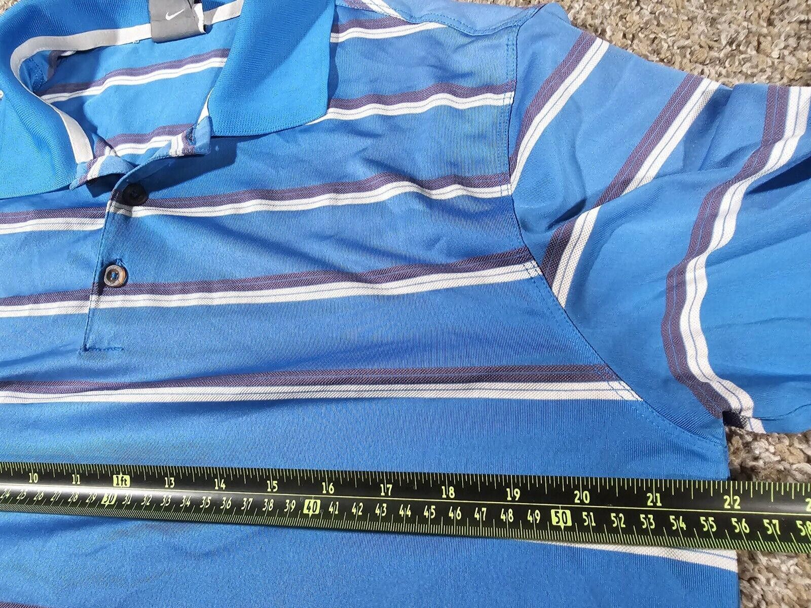 Nike Nike GOLF blue Striped Dri-Fit Large Polo - Stains SEE PICS Size US L / EU 52-54 / 3 - 6 Thumbnail