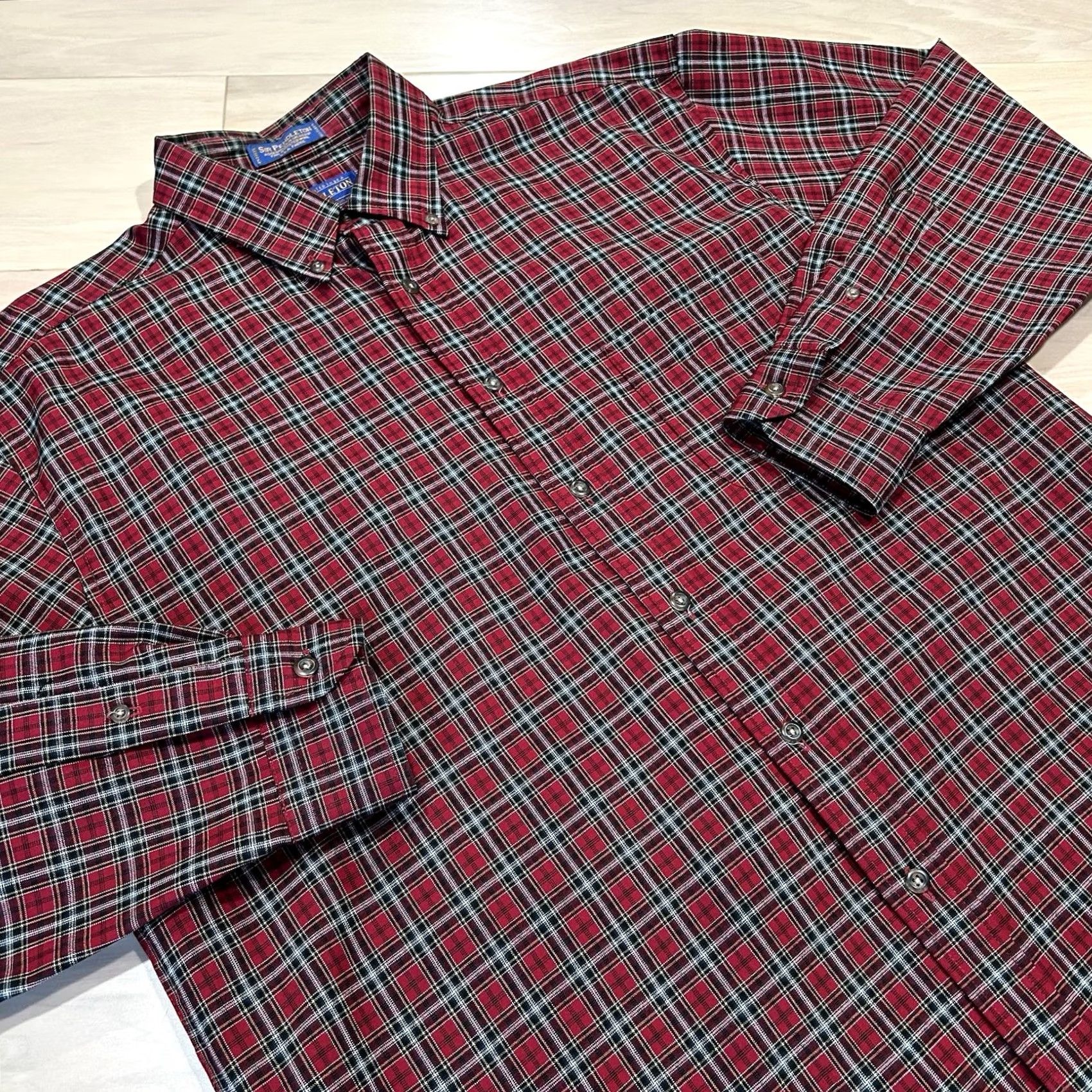 Pendleton VINTAGE Pendleton Button-Up Shirt Plaid Red Wool Long Sleeve- Men Large Size US L / EU 52-54 / 3 - 2 Thumbnail