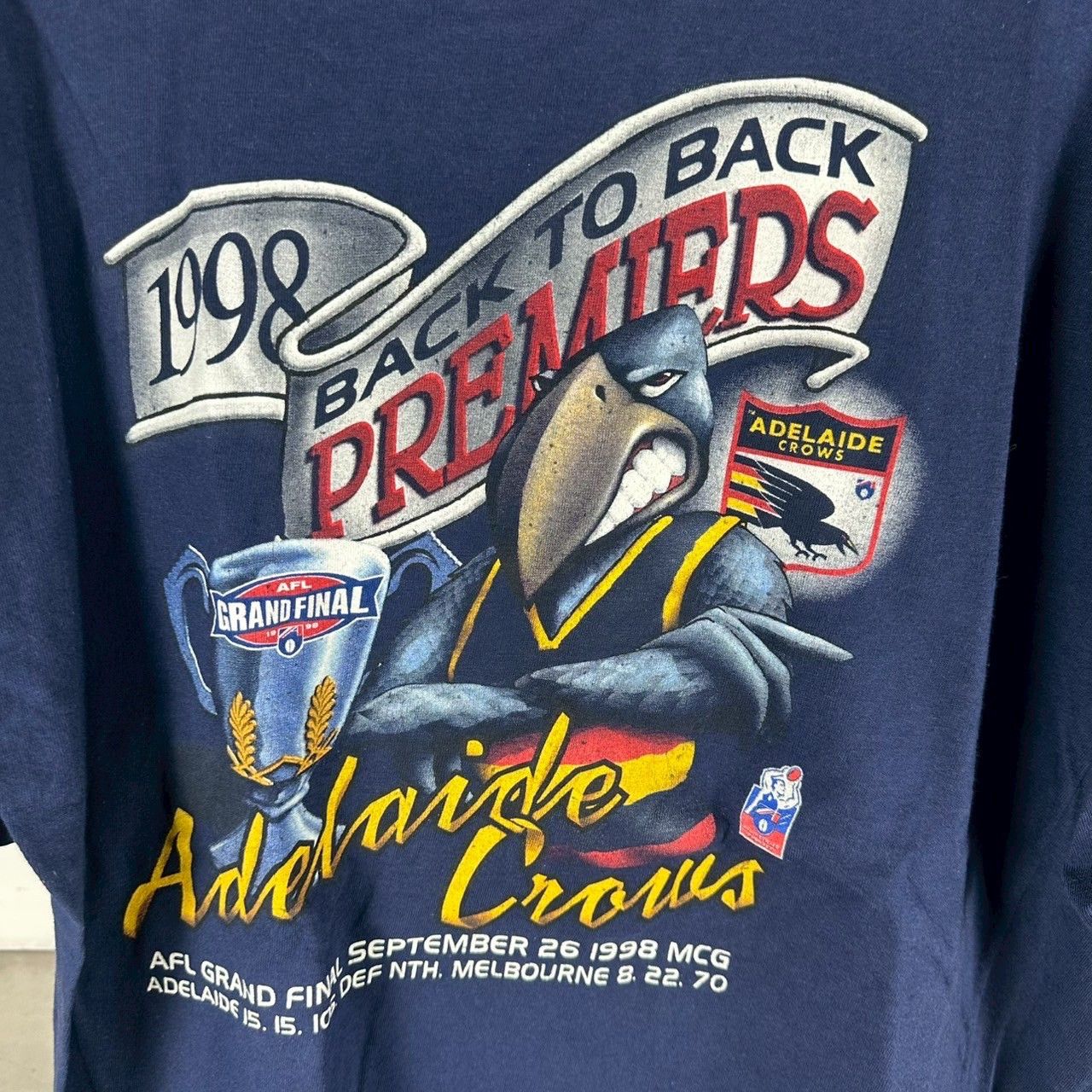 Vintage 1998 Adelaide Crows Back to Back Premiers AFL T-shirt Size US XXL / EU 58 / 5 - 2 Thumbnail
