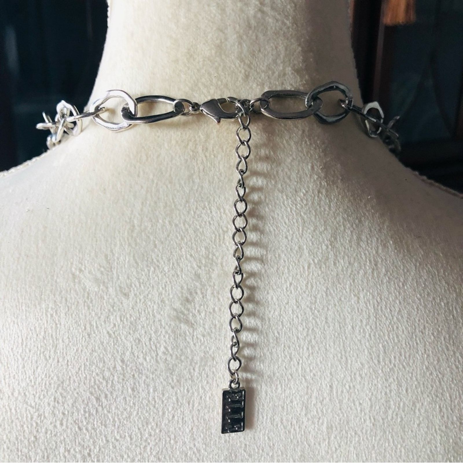 Jewelry Elle silver plated hammered link chain necklace Size ONE SIZE - 7 Thumbnail