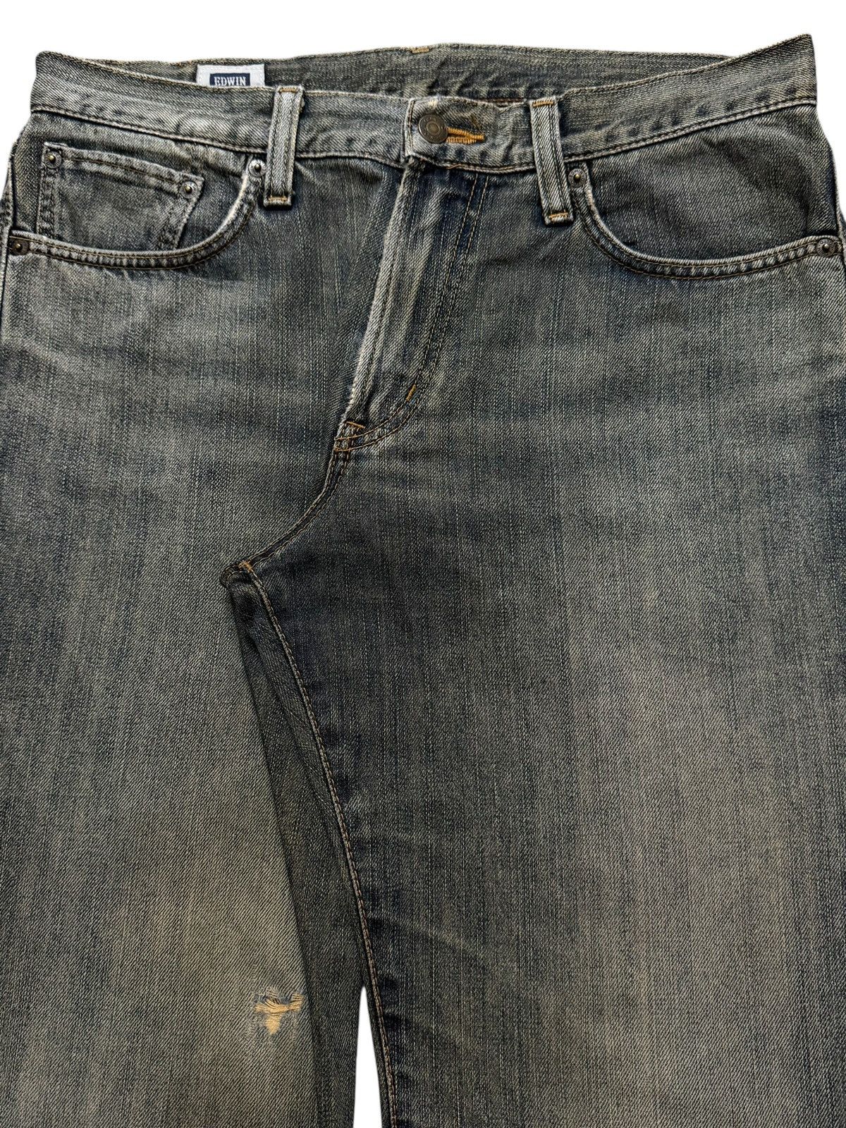 Edwin Vintage 90s Edwin 404 Faded Wash Relaxed Wide Leg Jeans Size US 33 - 3 Thumbnail