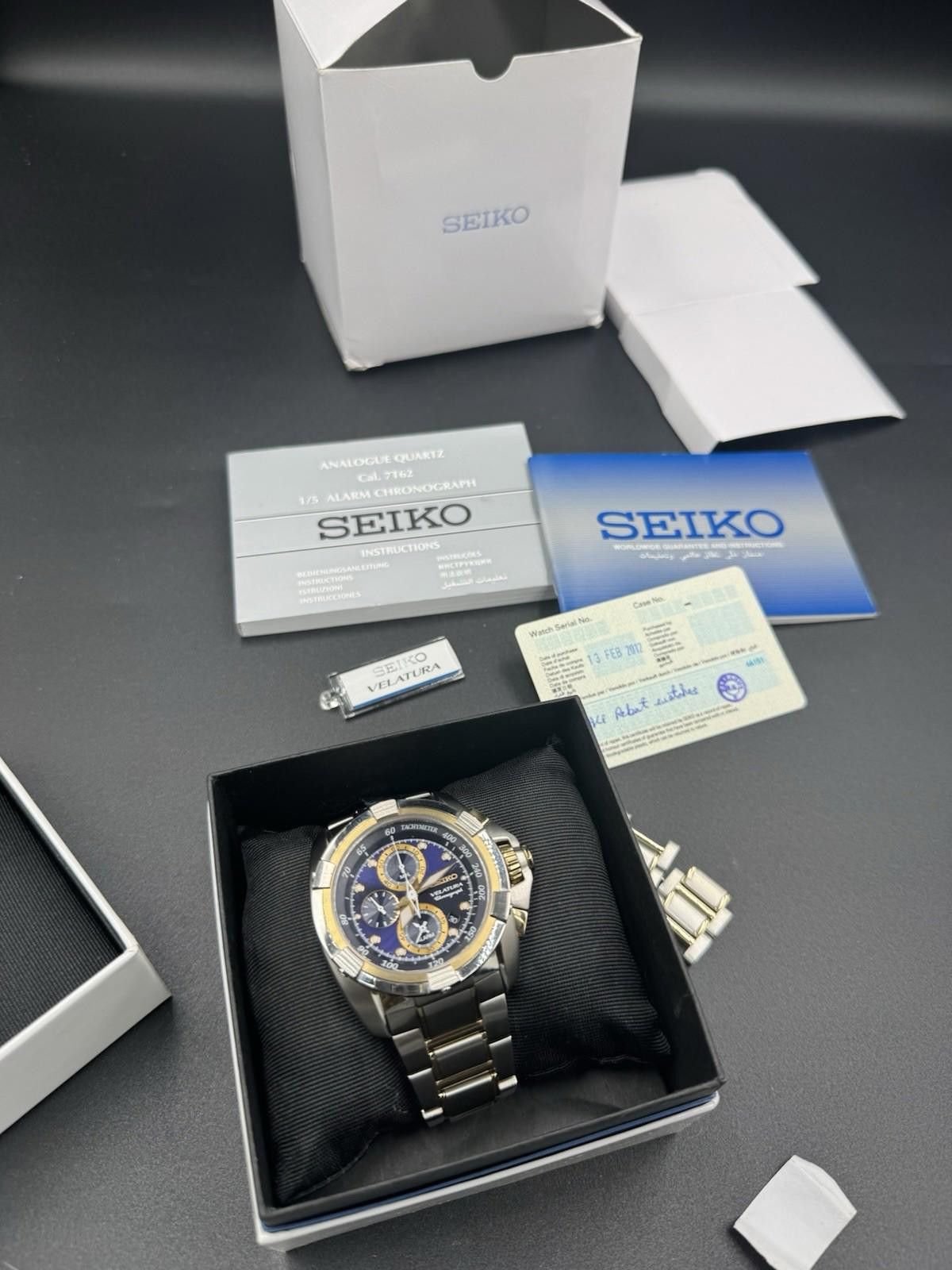 Seiko Seiko Velatura SNDX99 Chronograph Blue Dial Quartz Watch w/ Size ONE SIZE - 1 Thumbnail