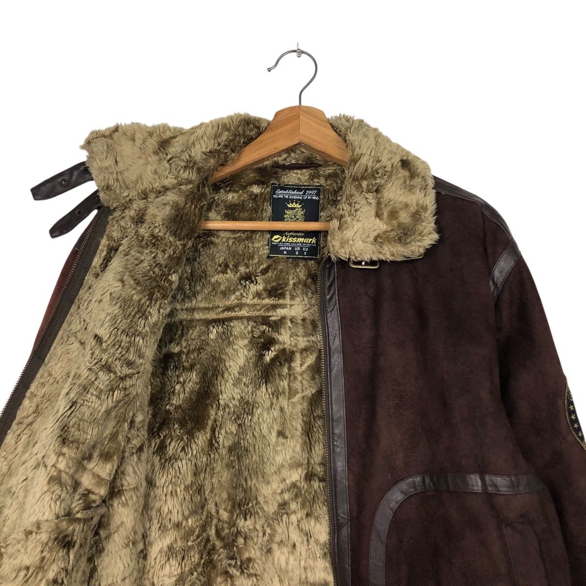 Japanese Brand 📌Vintage Biker Jacket Shearling Fur Blanket Kissmark Size US M / EU 48-50 / 2 - 13 Thumbnail
