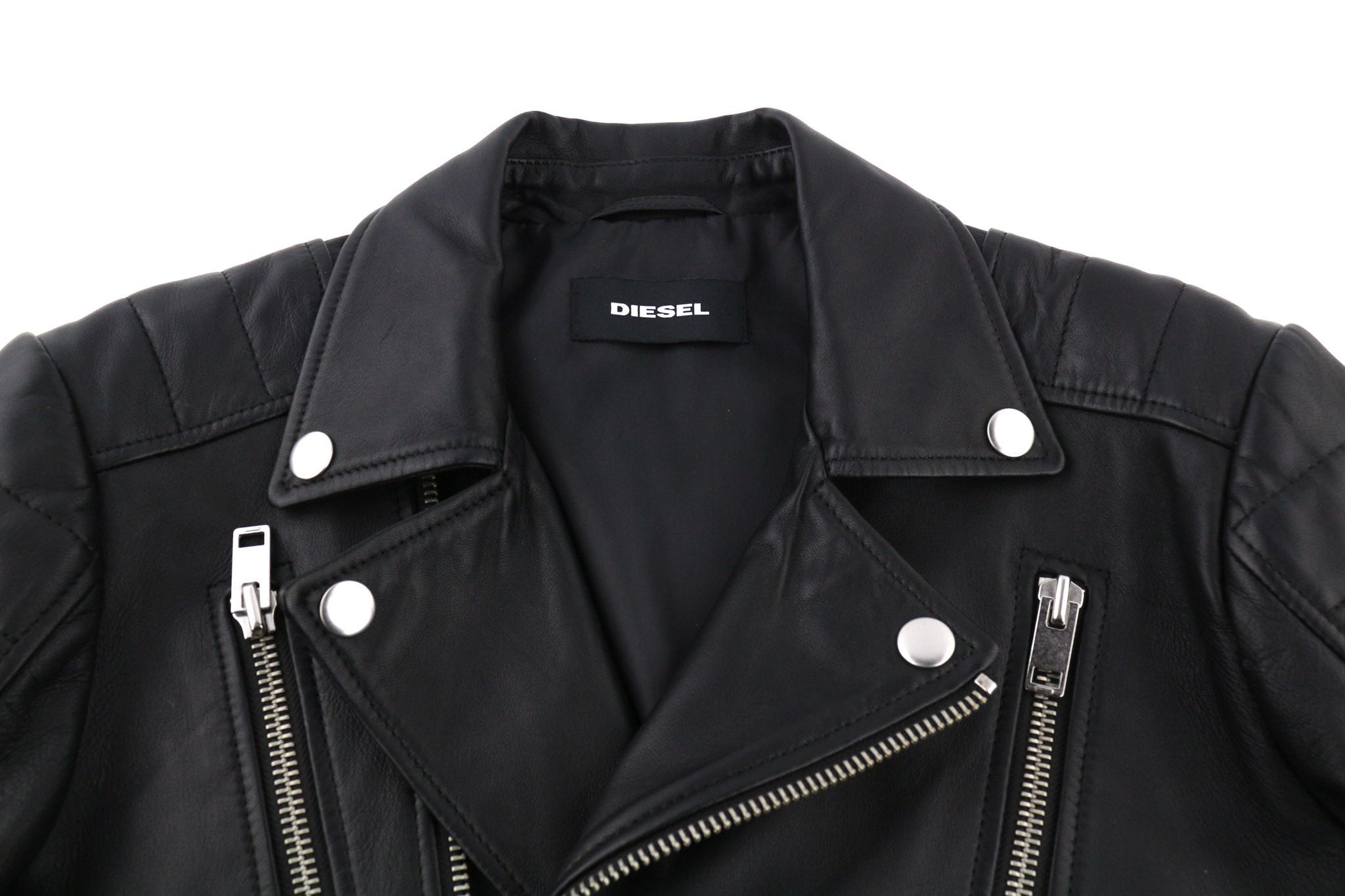 Diesel R-PUSMIR M Black Sheep Leather Zip Lined Jacket 81720 Size US M / EU 48-50 / 2 - 5 Thumbnail
