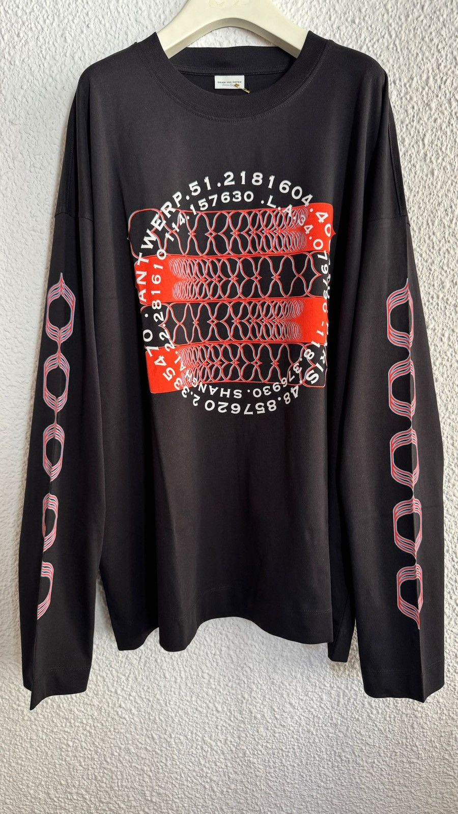 Dries Van Noten Dries Van Noten Black Printed Long Sleeve T-Shirt Size US XL / EU 56 / 4 - 2 Thumbnail