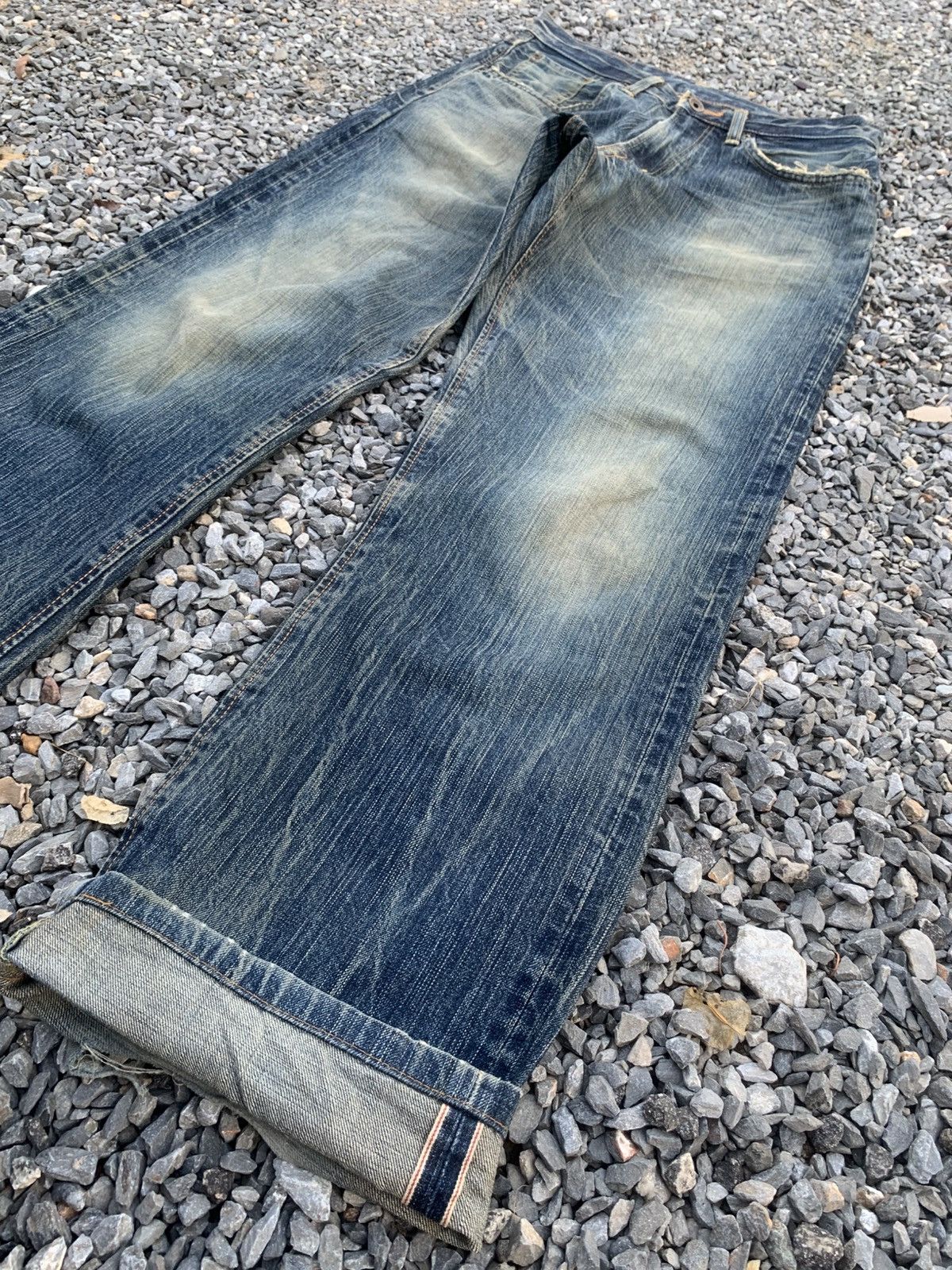 Kapital VINTAGE EDWIN 505z FADED & RUSTY SELVEDGE DISTRESSED DENIM Size US 30 / EU 46 - 3 Thumbnail