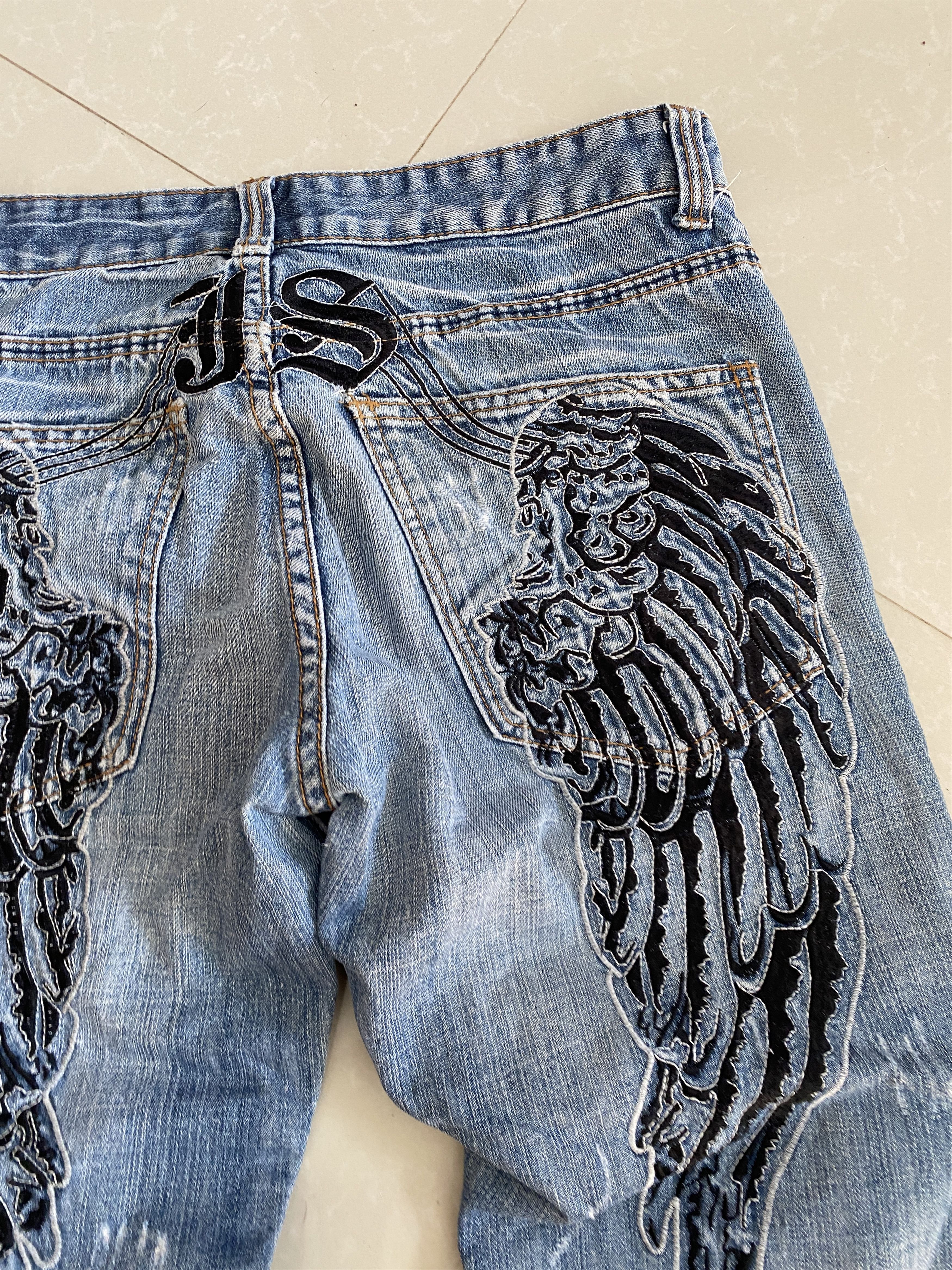 Japanese Brand Japanese Crazy Ed Hardy Style Distressed Washed Jeans Size US 32 / EU 48 - 5 Thumbnail