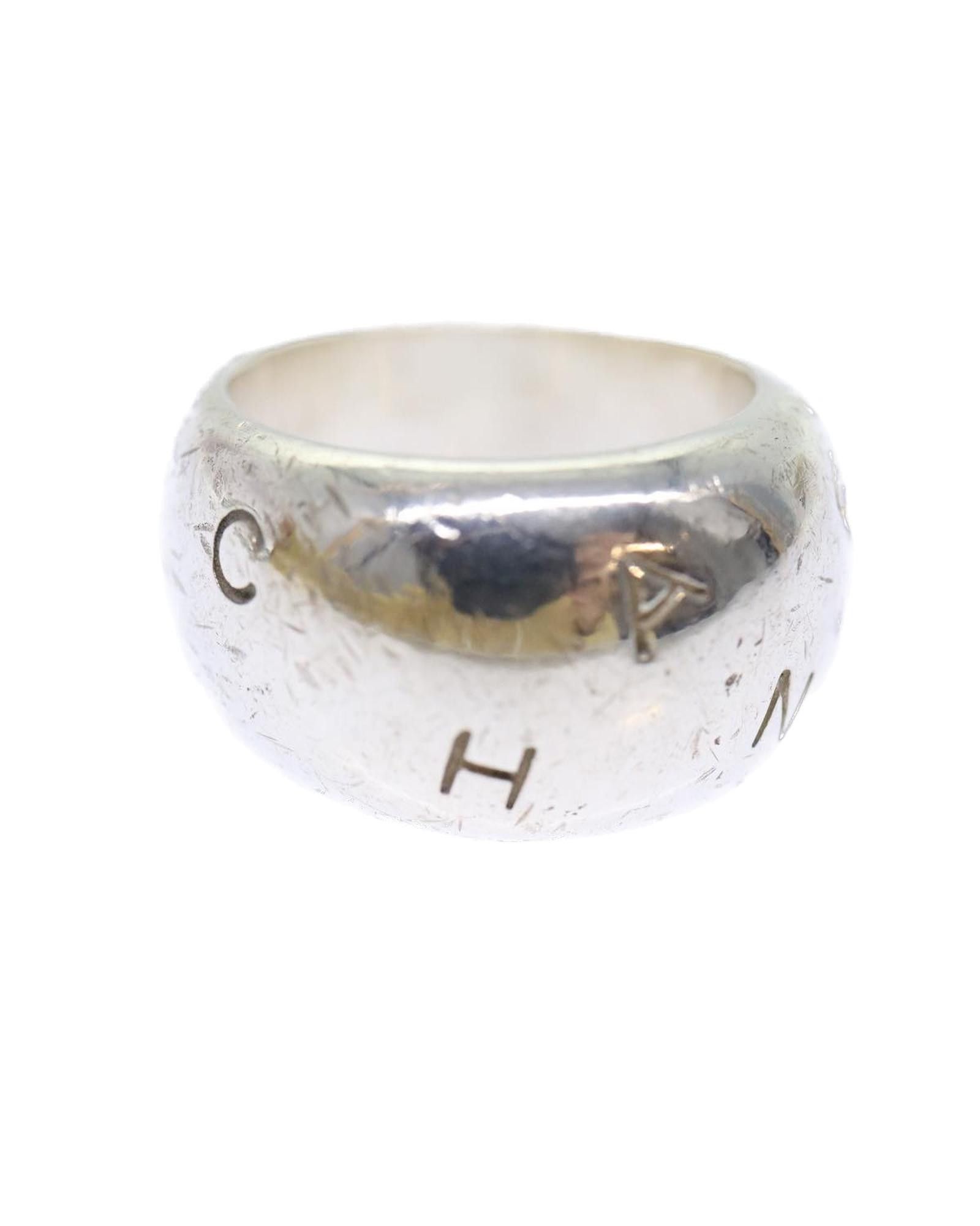 image of Chanel 925 Silver Cc Ring By French Designer, Women's