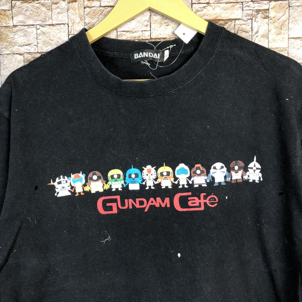 Japanese Brand Ripped distressed Bandai Gundam Cafe Black Tshirt #A493 Size US M / EU 48-50 / 2 - 5 Thumbnail