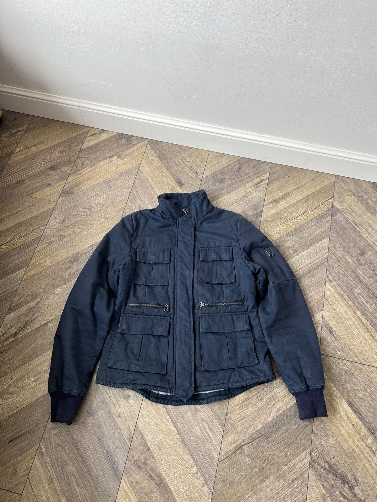 Vintage Jet Set women’s Navy Multi pocket Field Jacket