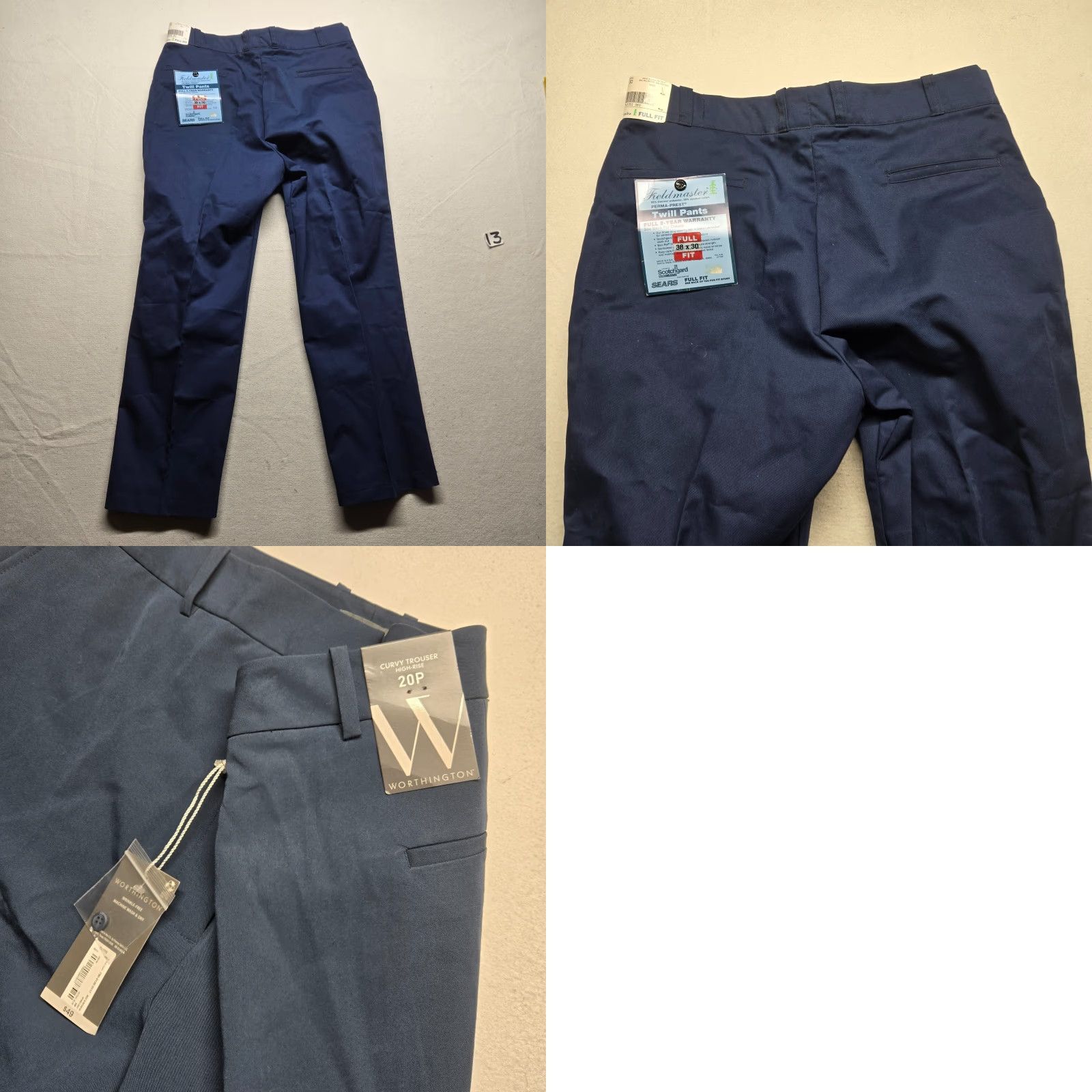 Vintage VINTAGE FieldMaster Dress Pants Regular Fit Solid Blue Pants Adult Men 38 in 30 in Mens Blue Formal Dress Pants Size US 38 / EU 54 - 8 Thumbnail
