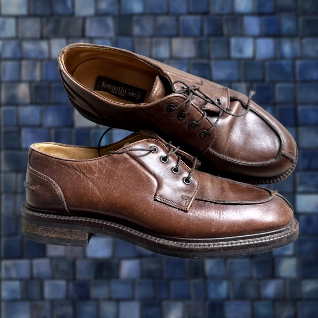 Kenneth Cole Kenneth Cole Derby Oxfords Brown Leather Men Lace Up New York Medium Size 9 Derby Oxfords Mens Leather Upper Size US 9 / EU 42 - 1 Thumbnail