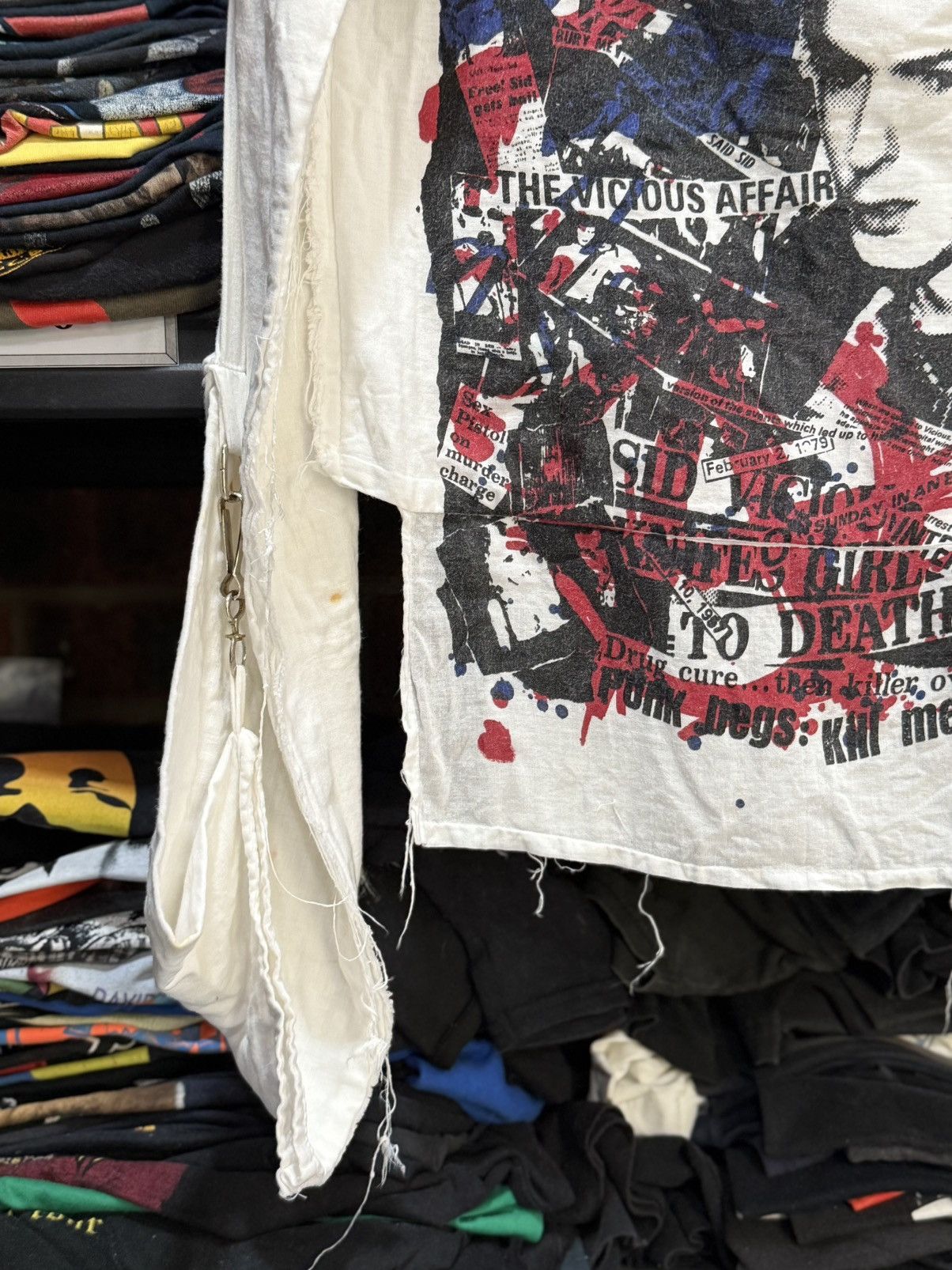 Band Tees Thrashed Sid Vicious Seditionaries Muslin Punk Japan Tee Size US S / EU 44-46 / 1 - 4 Thumbnail