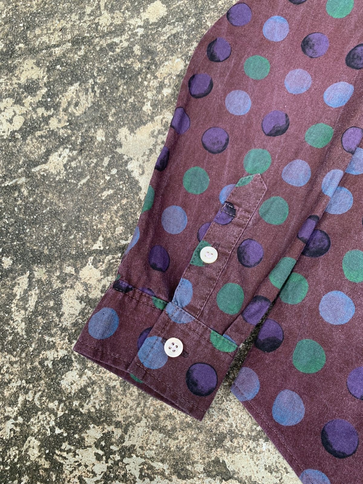 Japanese Brand 2000s Saburoku Japan Polkadot Brown Shirt Size M / US 6-8 / IT 42-44 - 5 Thumbnail