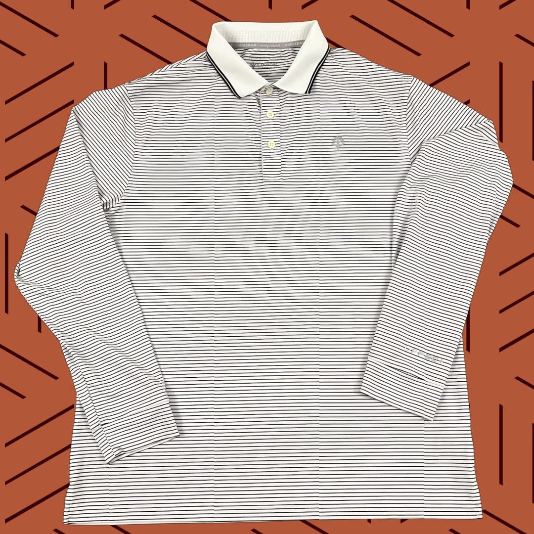 Vintage Coolibar Polo Shirt Men Large White Black Striped Sun Protect Shirt Size US L / EU 52-54 / 3 - 1 Thumbnail