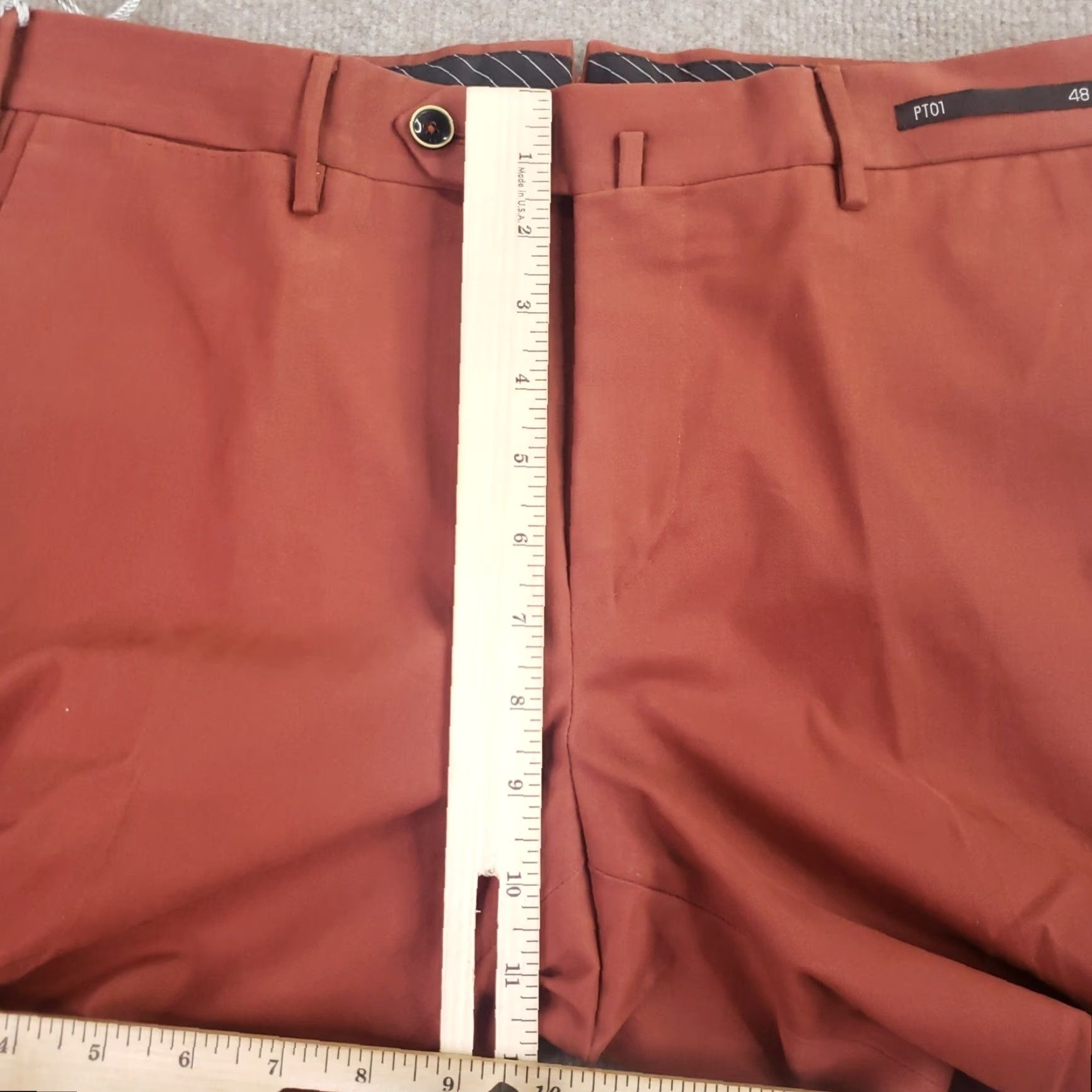 Vintage VINTAGE PT01 Pants Slacks Mens Slim Front Flat 34x36 Burnt Orange Cotton Dress Pants Mens 34 Boys? Size US 34 / EU 50 - 6 Thumbnail
