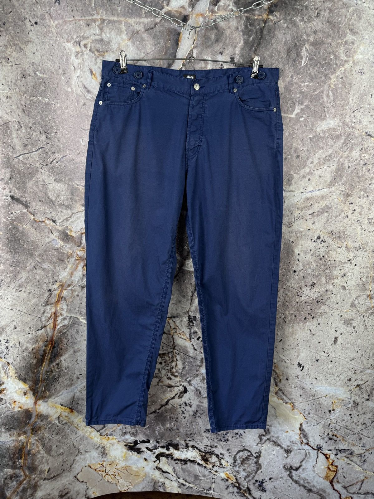 Stussy Men’s Stussy Casual Pants Blue Streetwear Size 36 Size US 36 / EU 52 - 1 Thumbnail