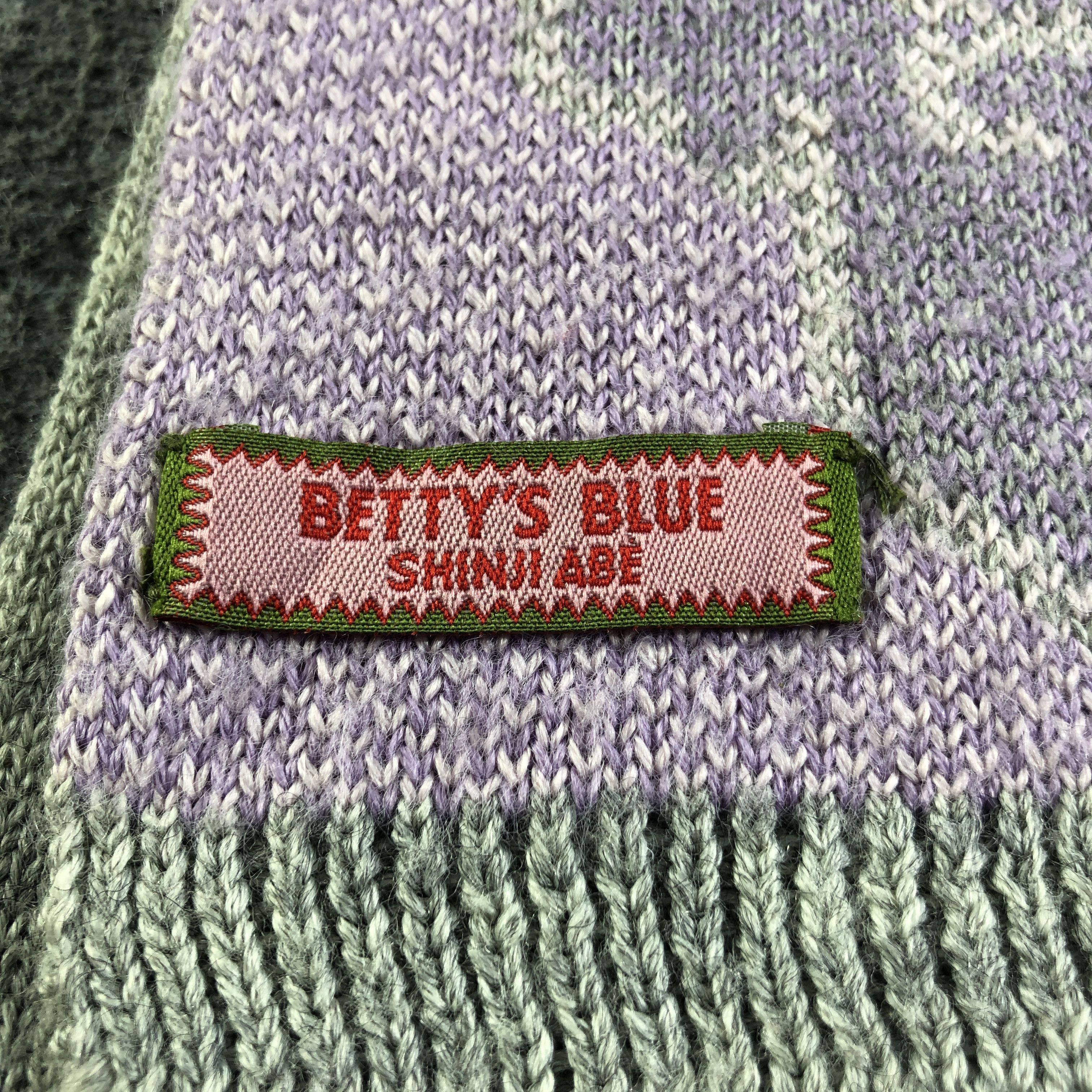Japanese Brand Betty's Blue Shinji Abe Wool Scarf Muffler V2807 Size ONE SIZE - 5 Thumbnail