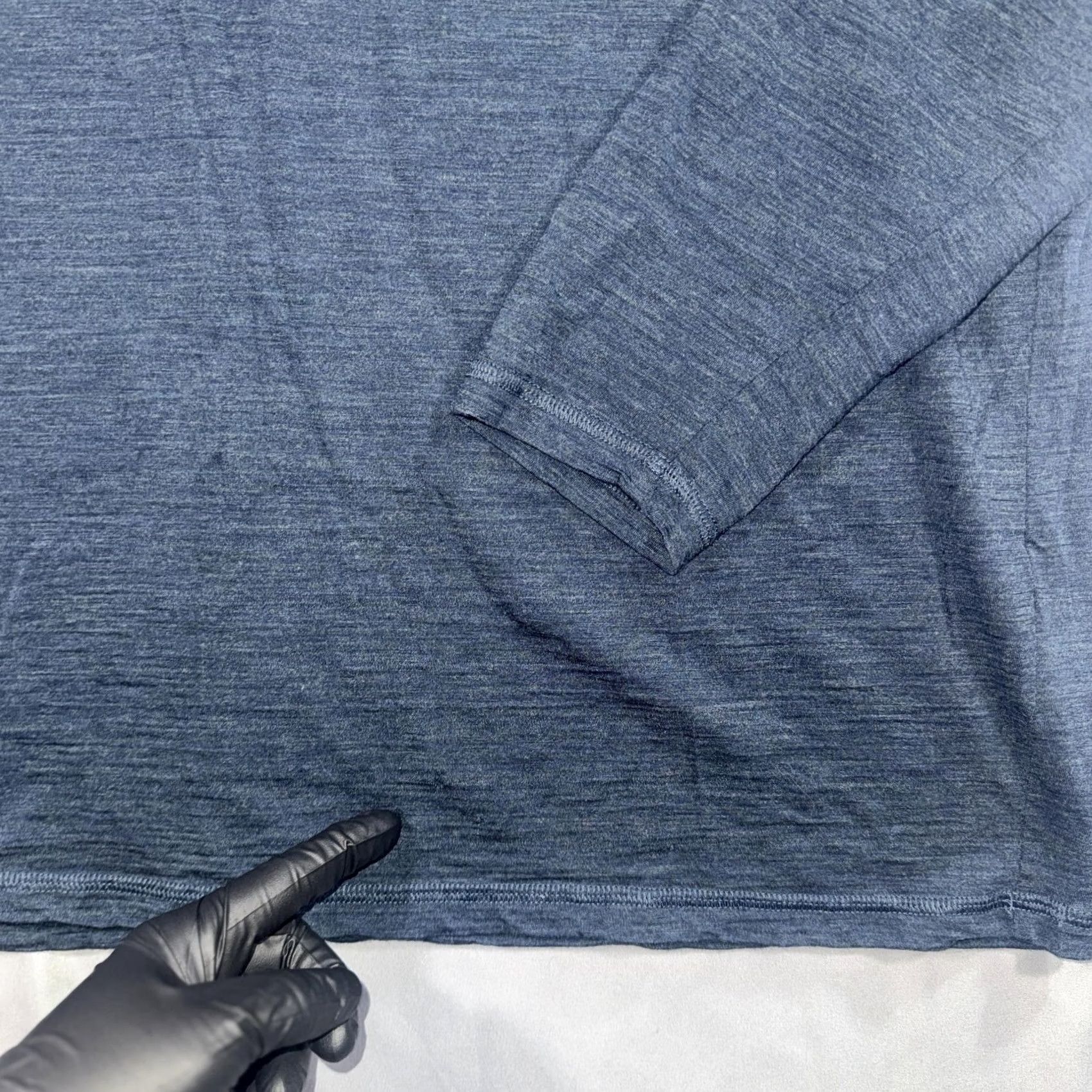 Carbon VINTAGE Karbon Shirt Mens XL Blue Merino Wool Long Sleeve Thermal Base Layer Performance Size US XL / EU 56 / 4 - 4 Thumbnail