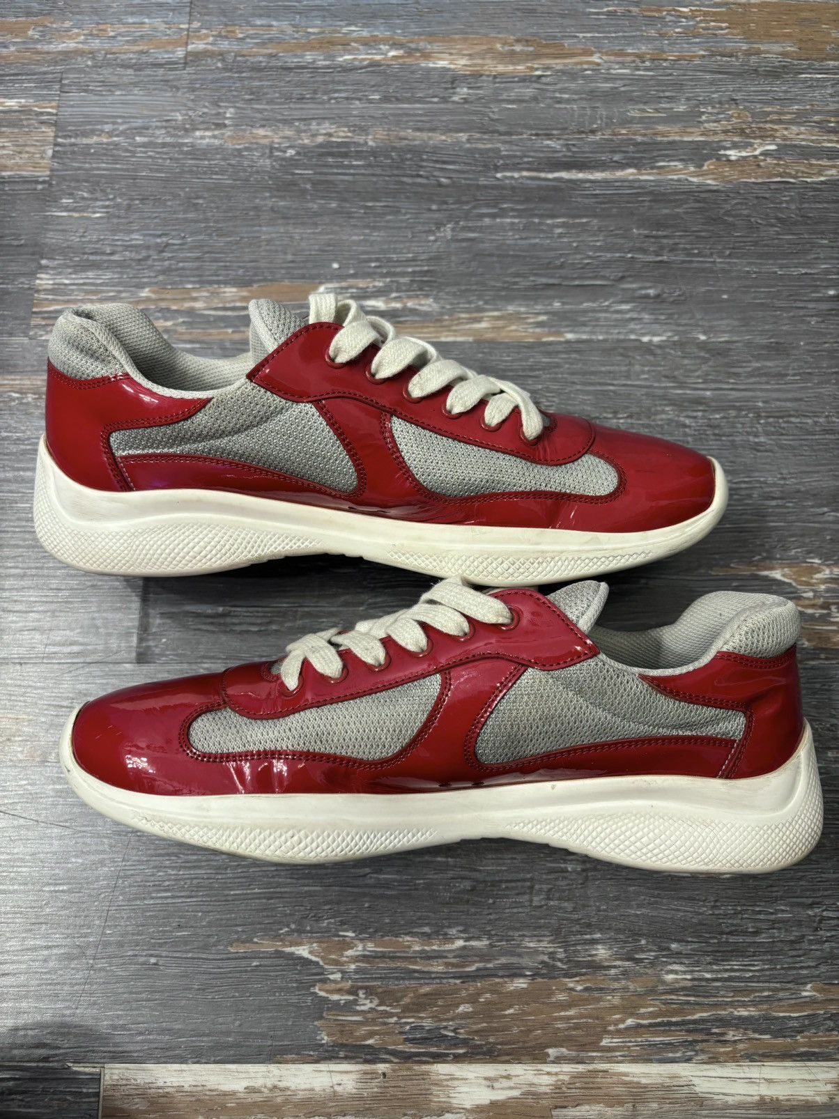 Prada Prada Americas Cup Red Patent Leather Size 11 Size US 11 / EU 44 - 3 Thumbnail