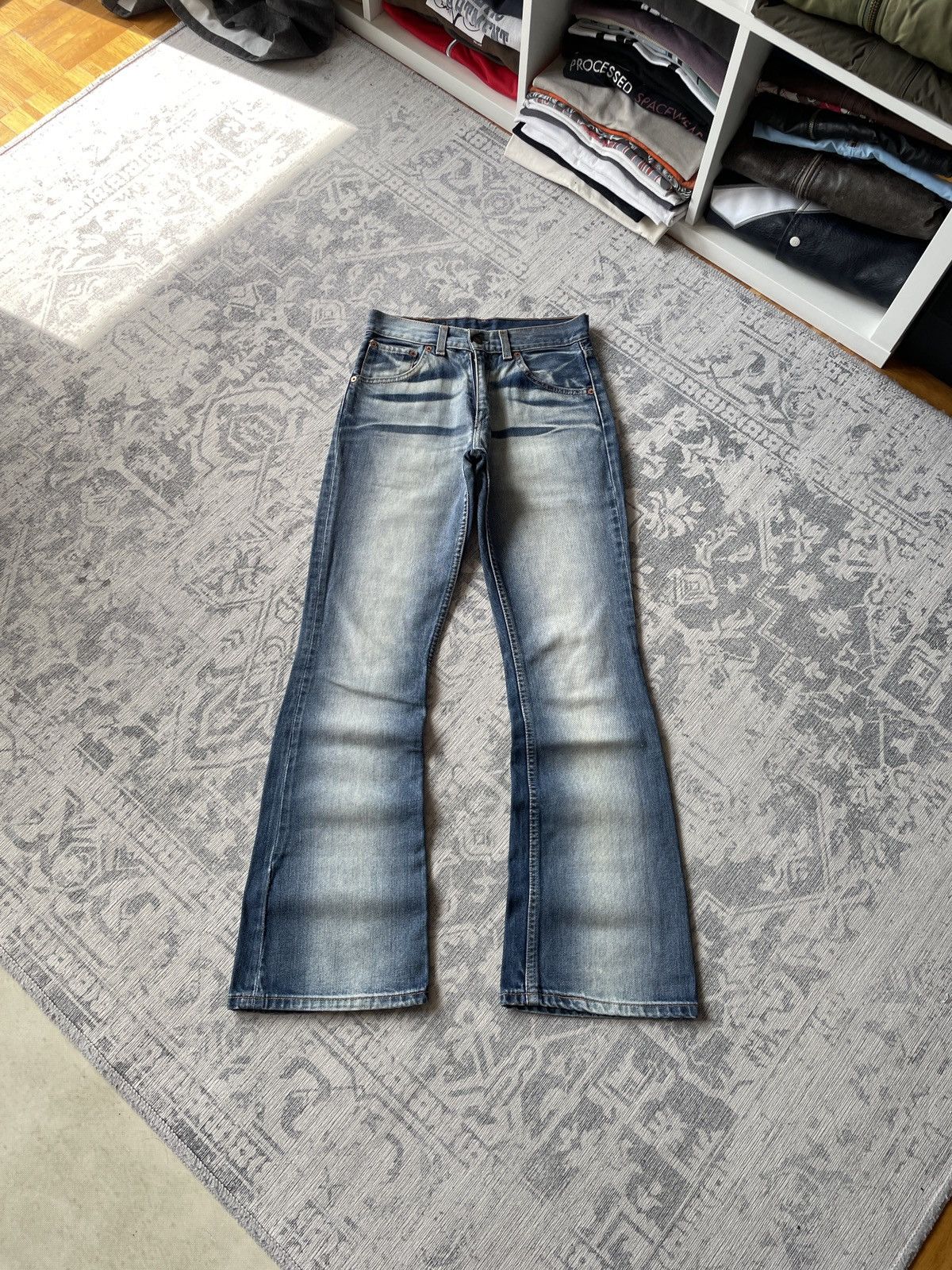 Pre-owned Grailed Vintage Flared Levis Jeans Mud Washed Baggy Avant Garde Y2k In Blue