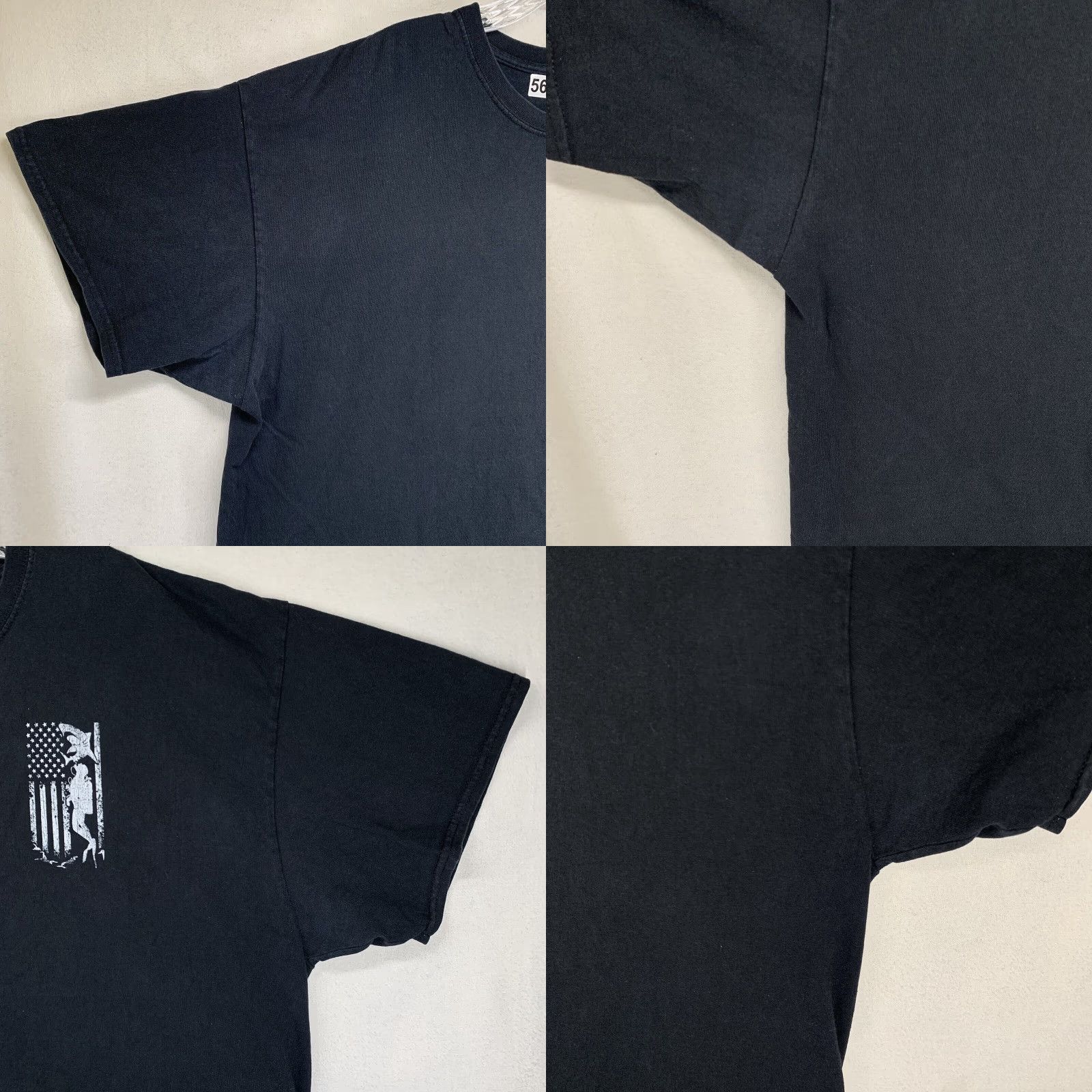 Vintage VINTAGE Men’s Scuba Diver T-Shirt XL Black Graphic Print American Flag Shark Short Sleeve Mens Size US XL / EU 56 / 4 - 8 Thumbnail